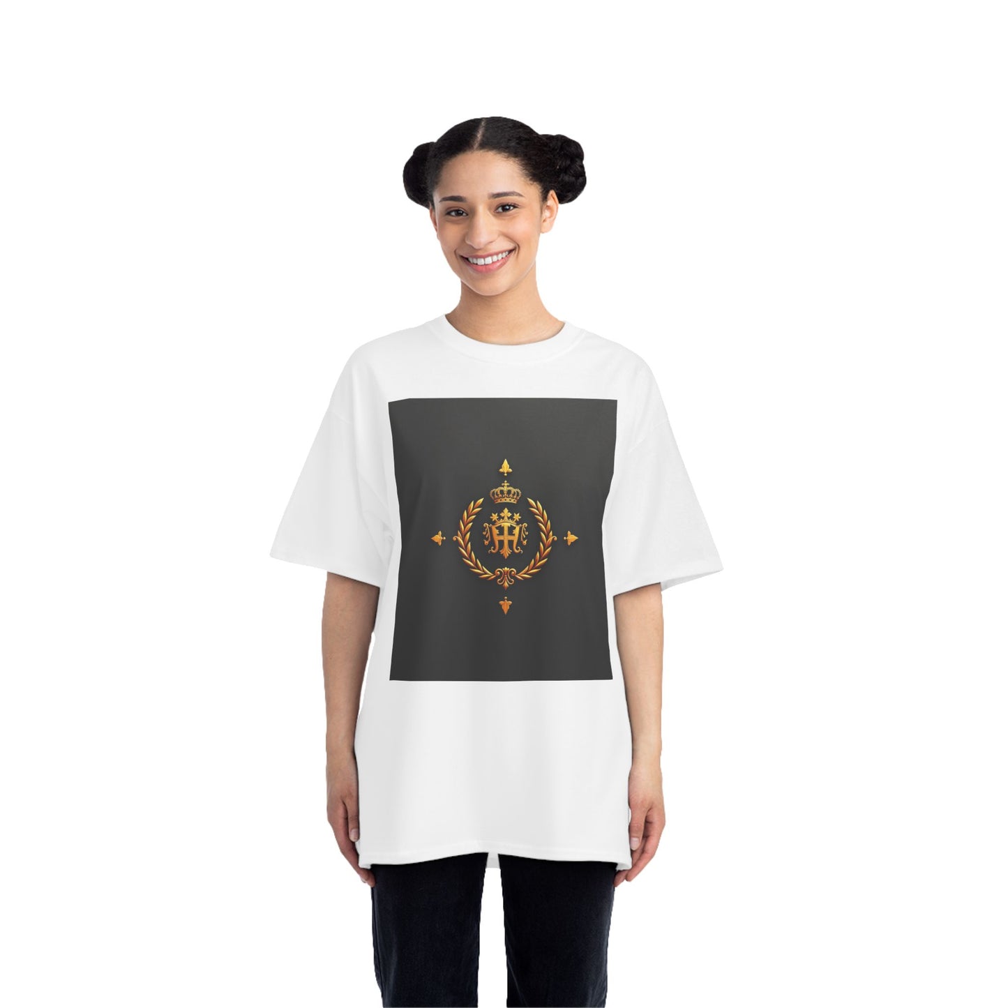 Stylish Gold Emblem T-Shirt, Casual Tee, Unique Gift, Everyday Wear, Graphic Shirt, Fashion Statement - Gold Crest