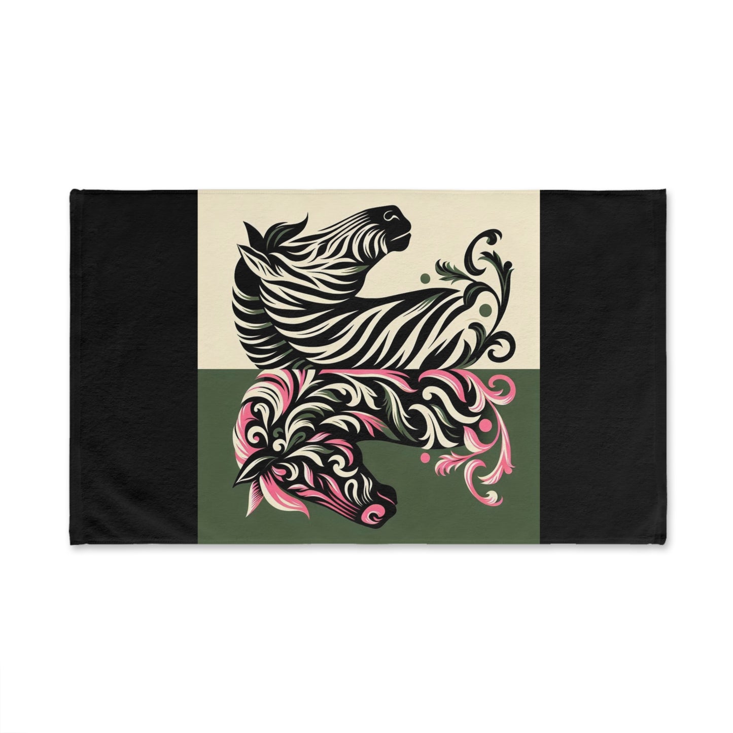 Hand Towel - Luxurious Ornate Zebras & Damask Design - Elegant Home Décor