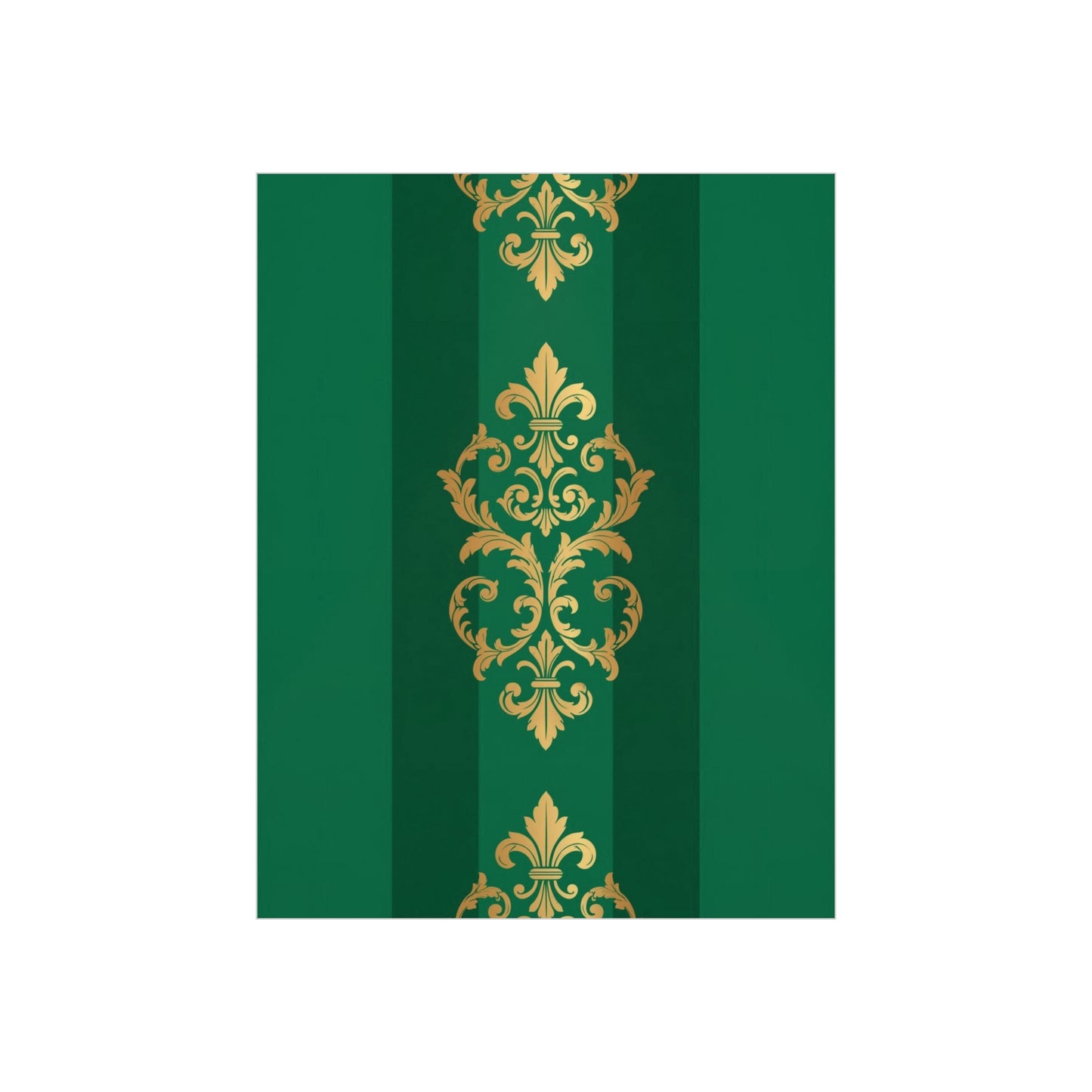 Gold Baroque Green Striped Foam Board Wall Art — Elegant Decorative Plaque