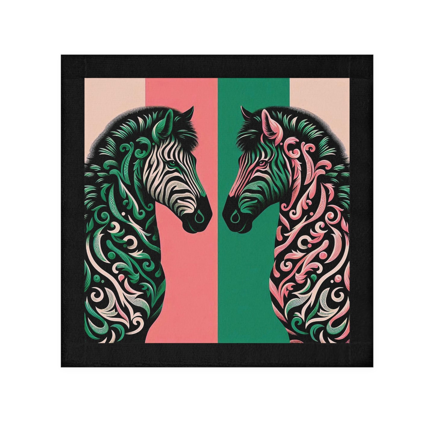 Face Towel - Elegant Vintage Gold Pattern for Home & Spa - Elegant Pink & Green Zebra Damask Design - Perfect for Kids
