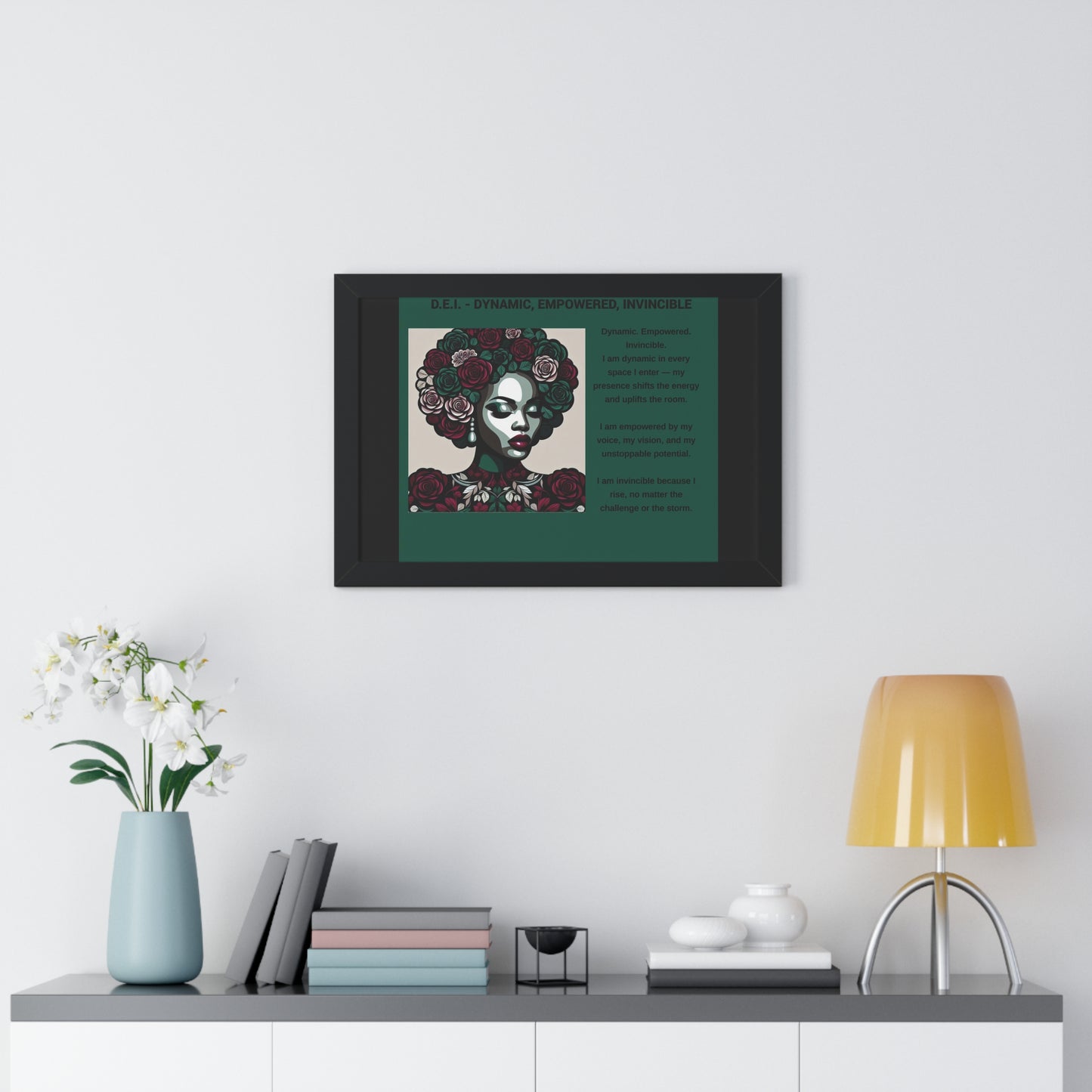 Empowered Woman Framed Poster - Dynamic, Empowered, Invincible Decor for Inspiration