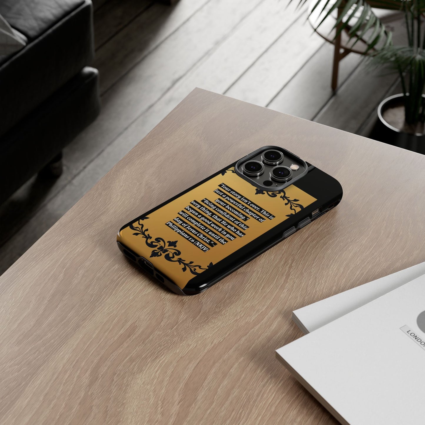 Elegant Floral Motif Phone Case - Tough Cases with Vintage Design - "Your story isn't over"
