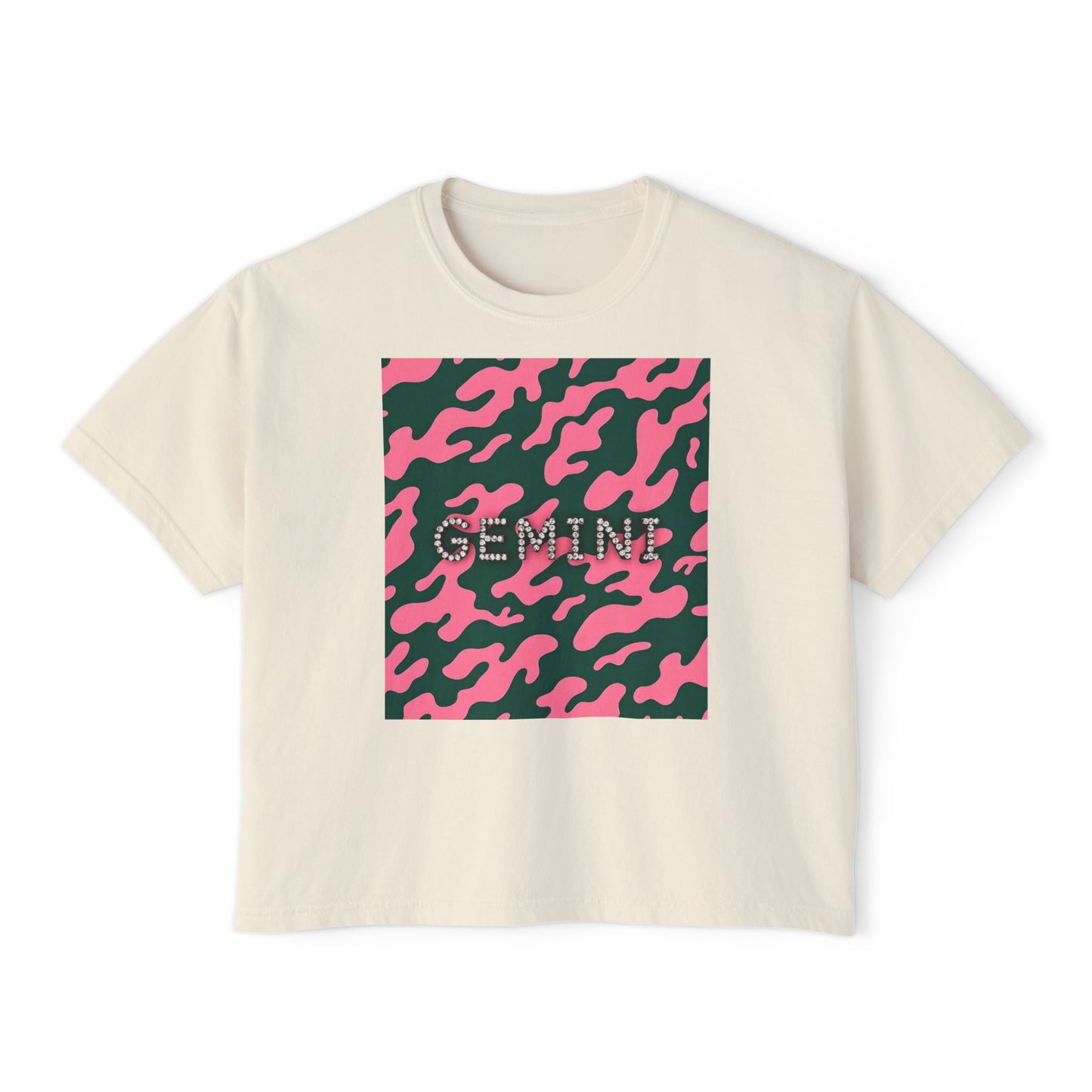 Gemini Camo Women's Boxy Tee - Trendy Astrology Shirt