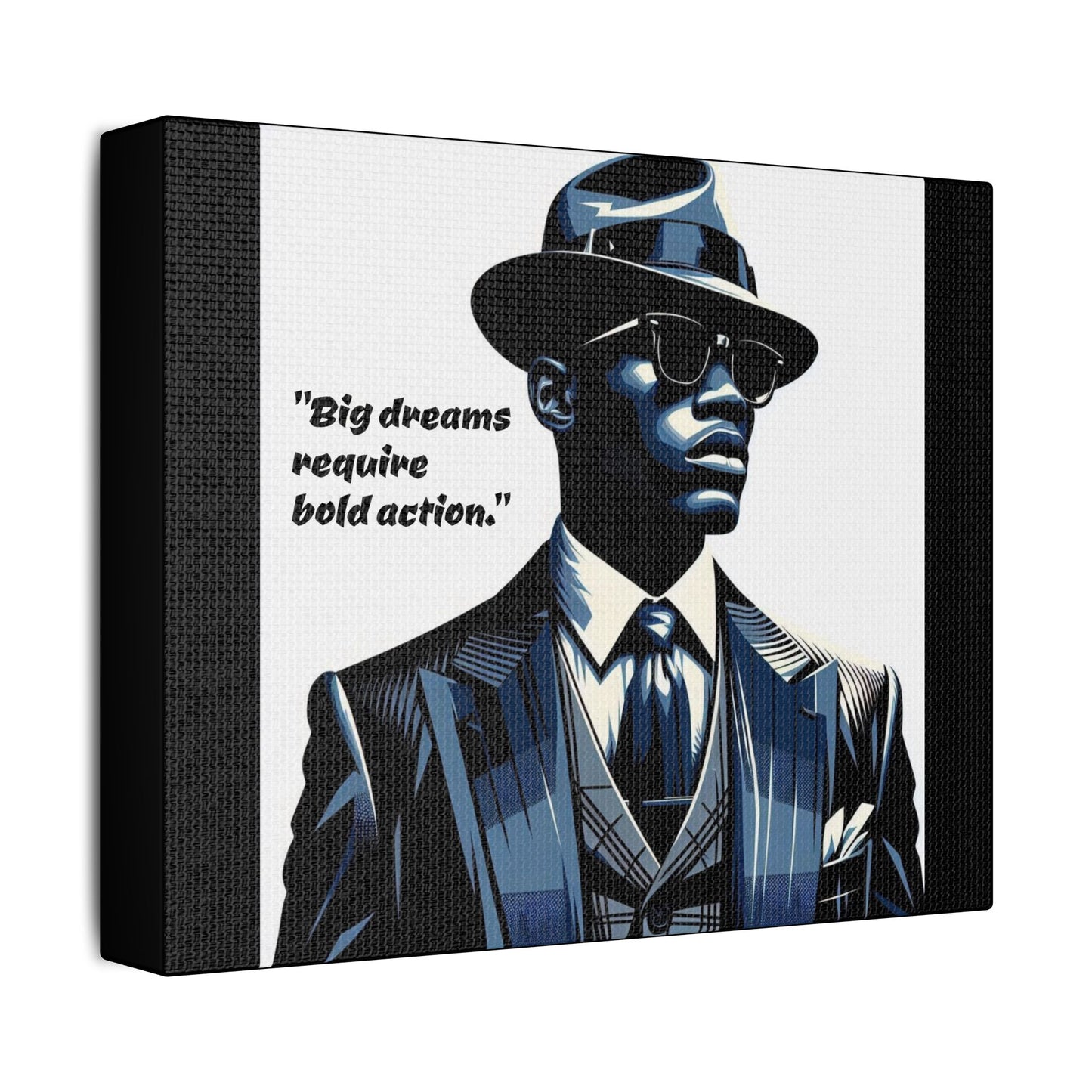 Afro Art Print Canvas, Wall Decor, Satin Stretched Canvas, African American Art, Office Decor, Home Decor - "Big dreams require bold action."