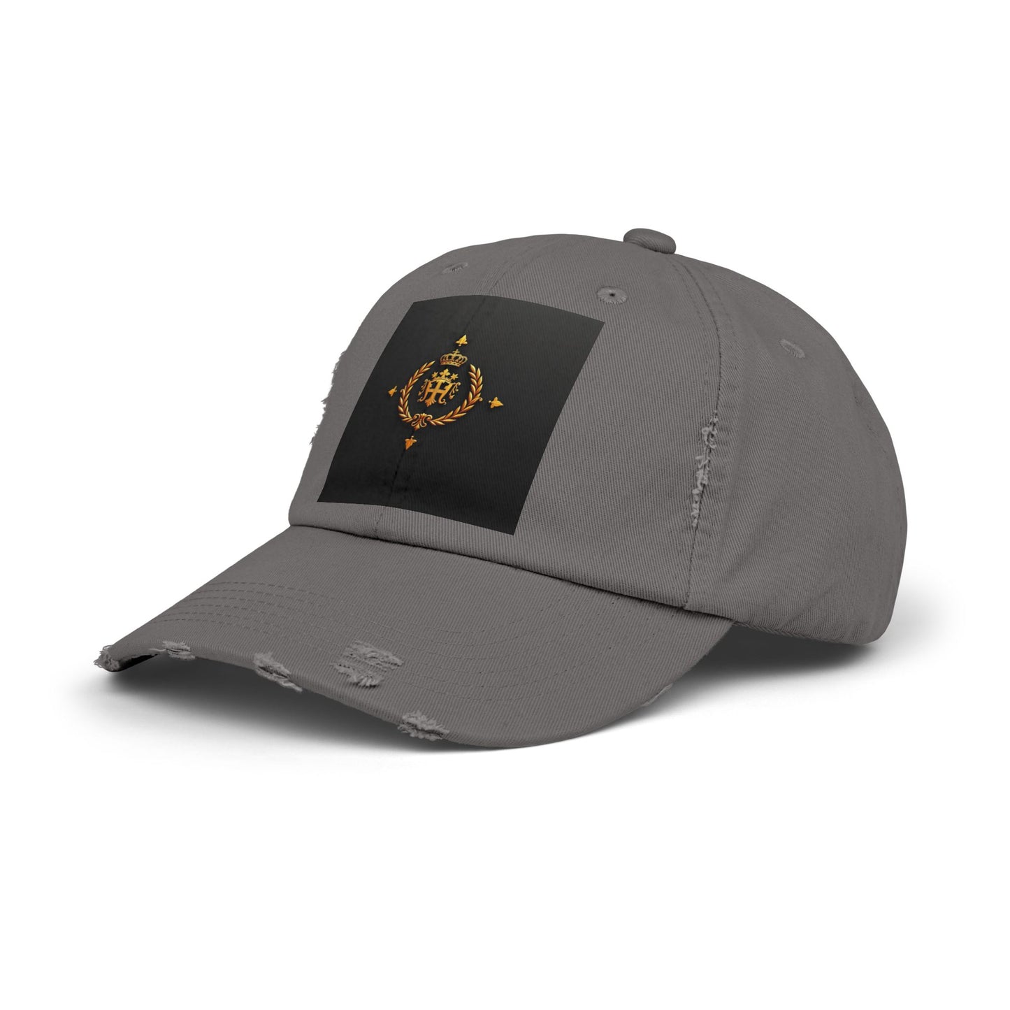 Stylish Distressed Cap with Unique Design | Casual Headwear, Everyday Accessory, Trendy Gift, Outdoor Lifestyle - Gold Crest