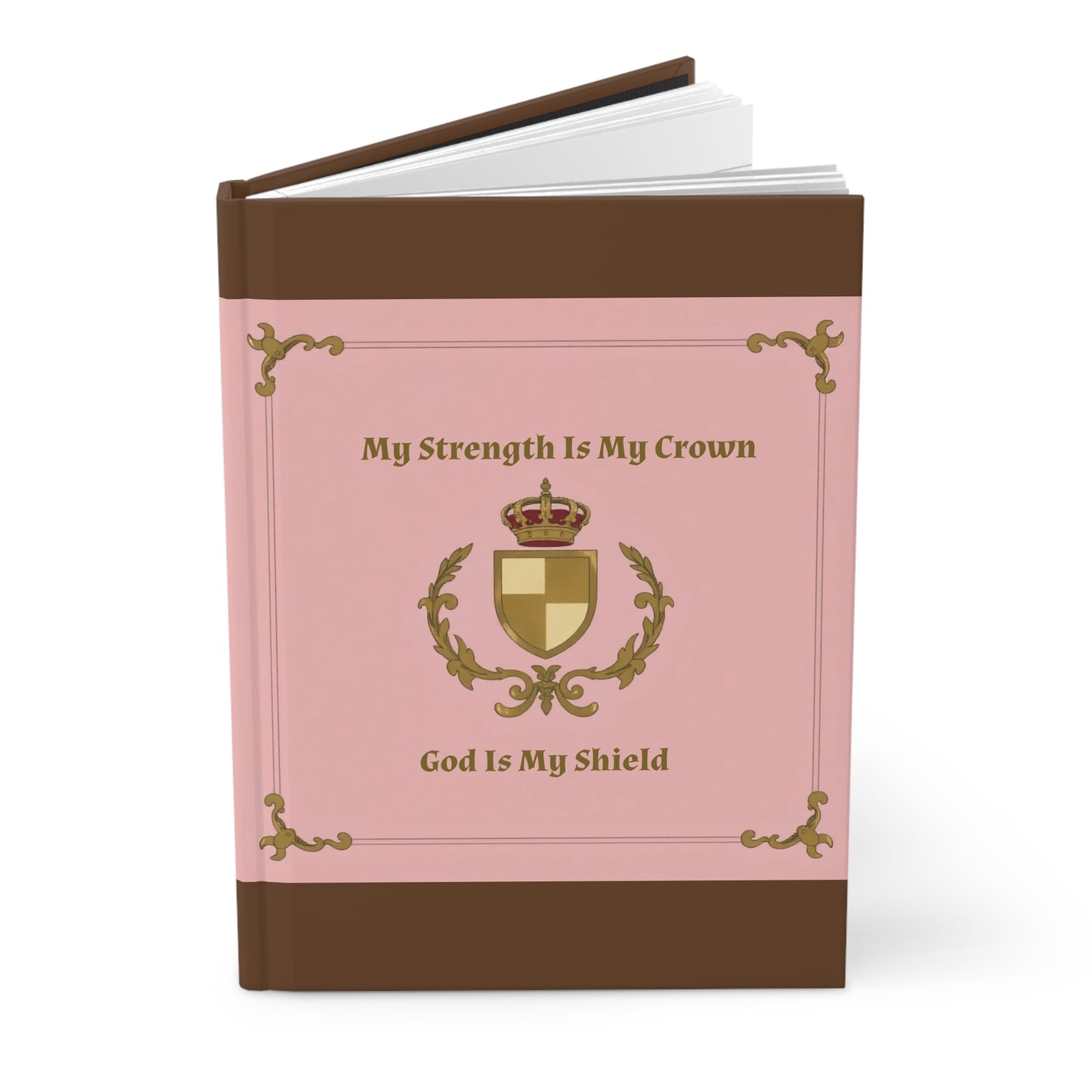 Crown & Crest Spiritual Quote Empowering Hardcover Journal for Faith & Reflection, Journal for Inspiration, Gift for Women, Faith-Based Writing
