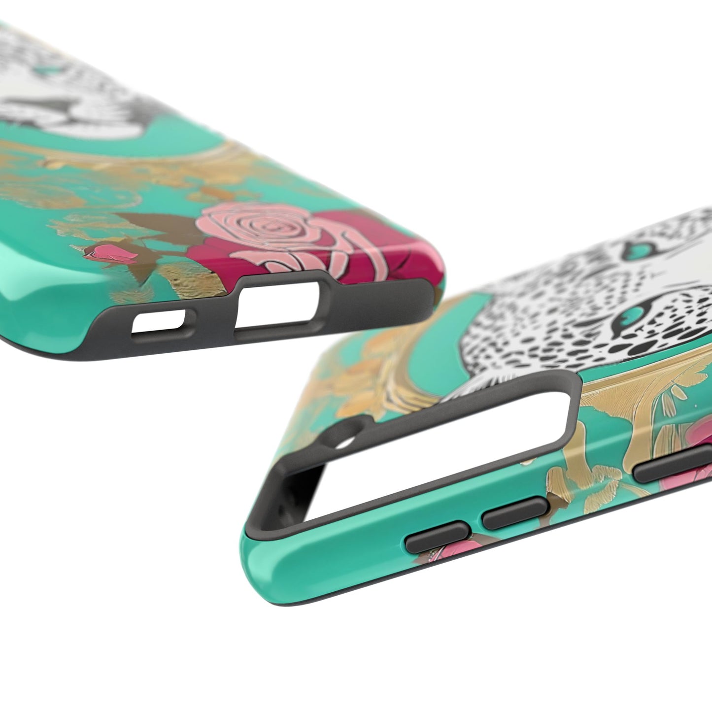 Leopard Tough Phone Case - Trendy Floral Design for Animal Lovers - Leopard & Rose