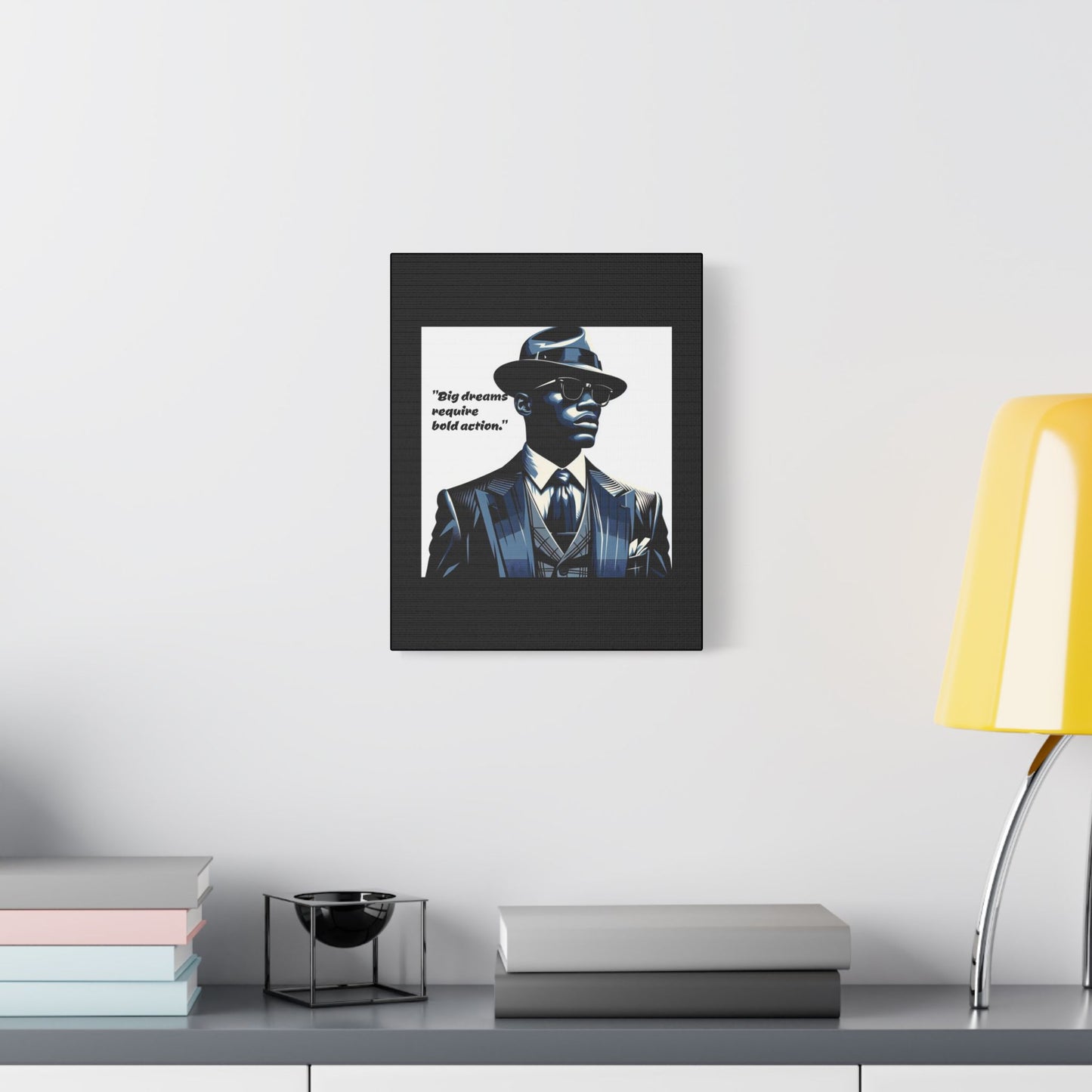 Afro Art Print Canvas, Wall Decor, Satin Stretched Canvas, African American Art, Office Decor, Home Decor - "Big dreams require bold action."