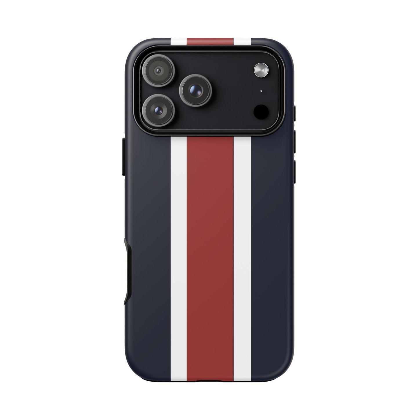 Lunar Midnight & Red-White Striped Stylish Phone Case - Tough Cases, Custom iPhone Cover, Sleek Phone Accessories, Gifts for Him/Her