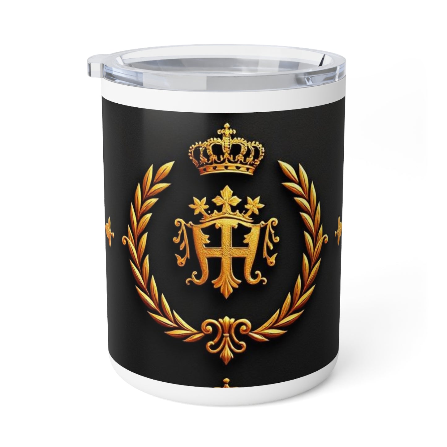 Royal Crest Insulated Coffee Mug, 10oz - Perfect Gift for Coffee Lovers, Office Use, Home Decor, Birthday, Holidays - Gold Crest