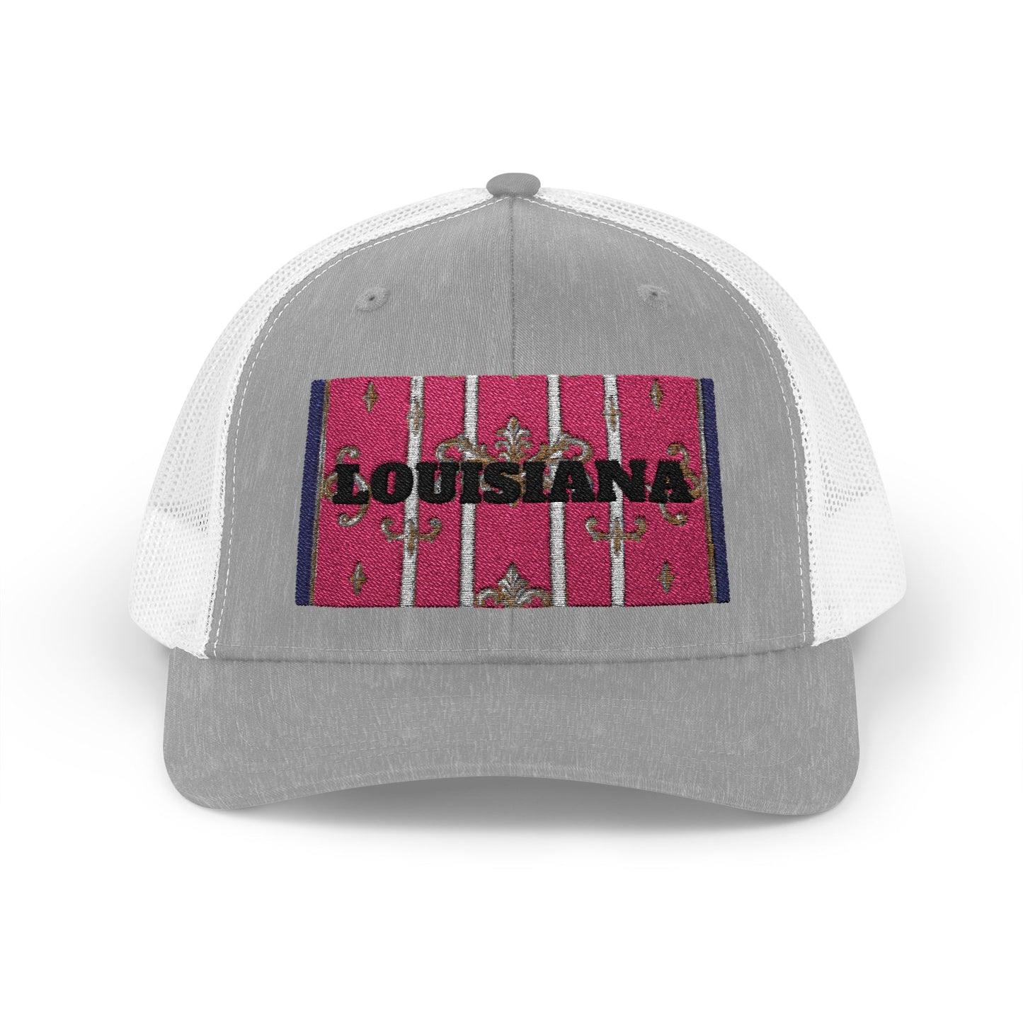 Louisiana Pink Beaded Snapback Trucker Cap | Festival Hat, Summer Accessory, Beach Wear, Gift for Travelers, Boho Style