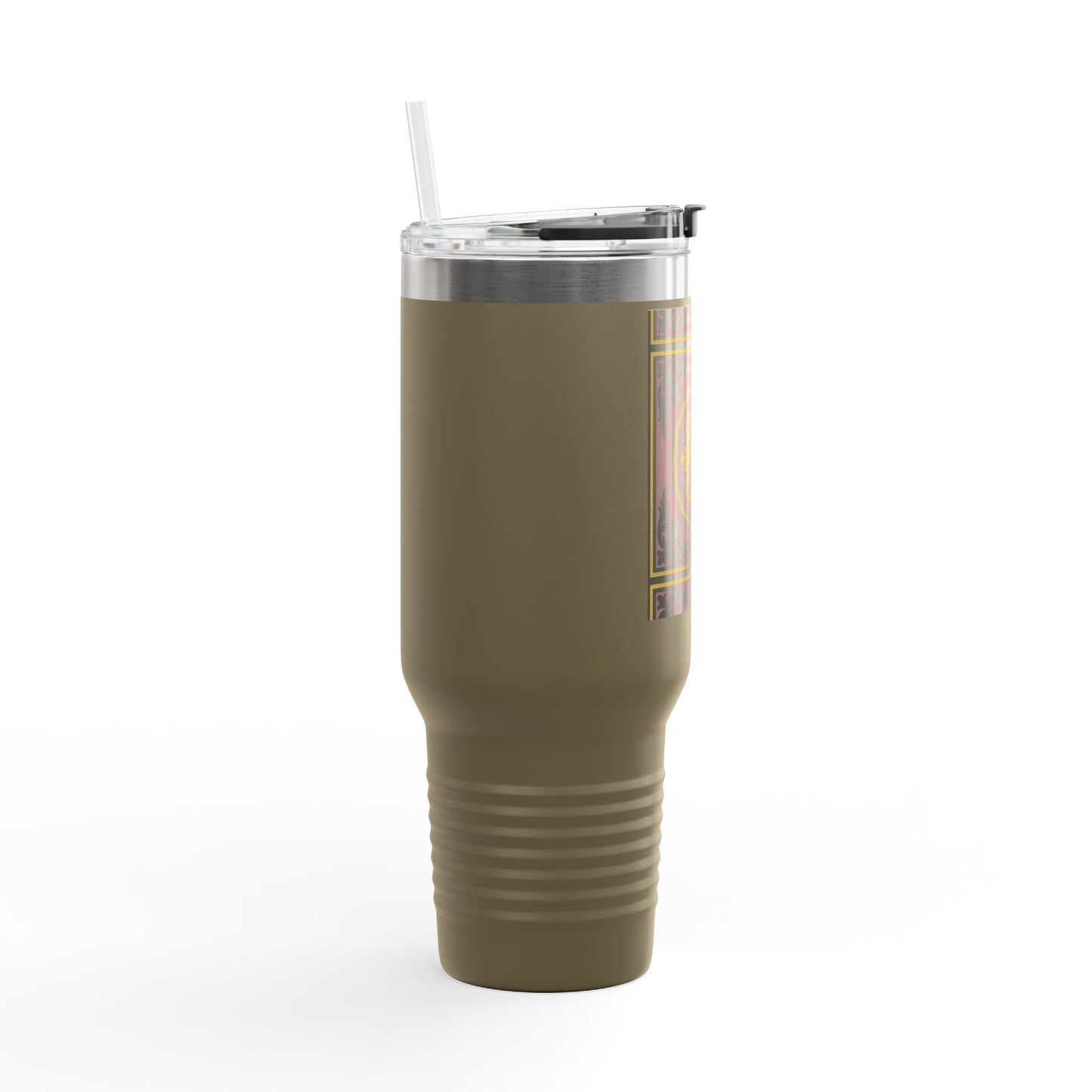 Gilded Mauve With Gold-Black Baroque Stylish Insulated Travel Mug | 40oz Coffee Cup for On-the-Go | Perfect Gift for Coffee Lovers, Road Trips