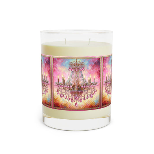 Elegant Chandelier Scented Candle | Aromatherapy, Home Decor, Gift for Her, Birthday, Relaxation, Romantic Atmosphere - Pink Jeweled Chandelier