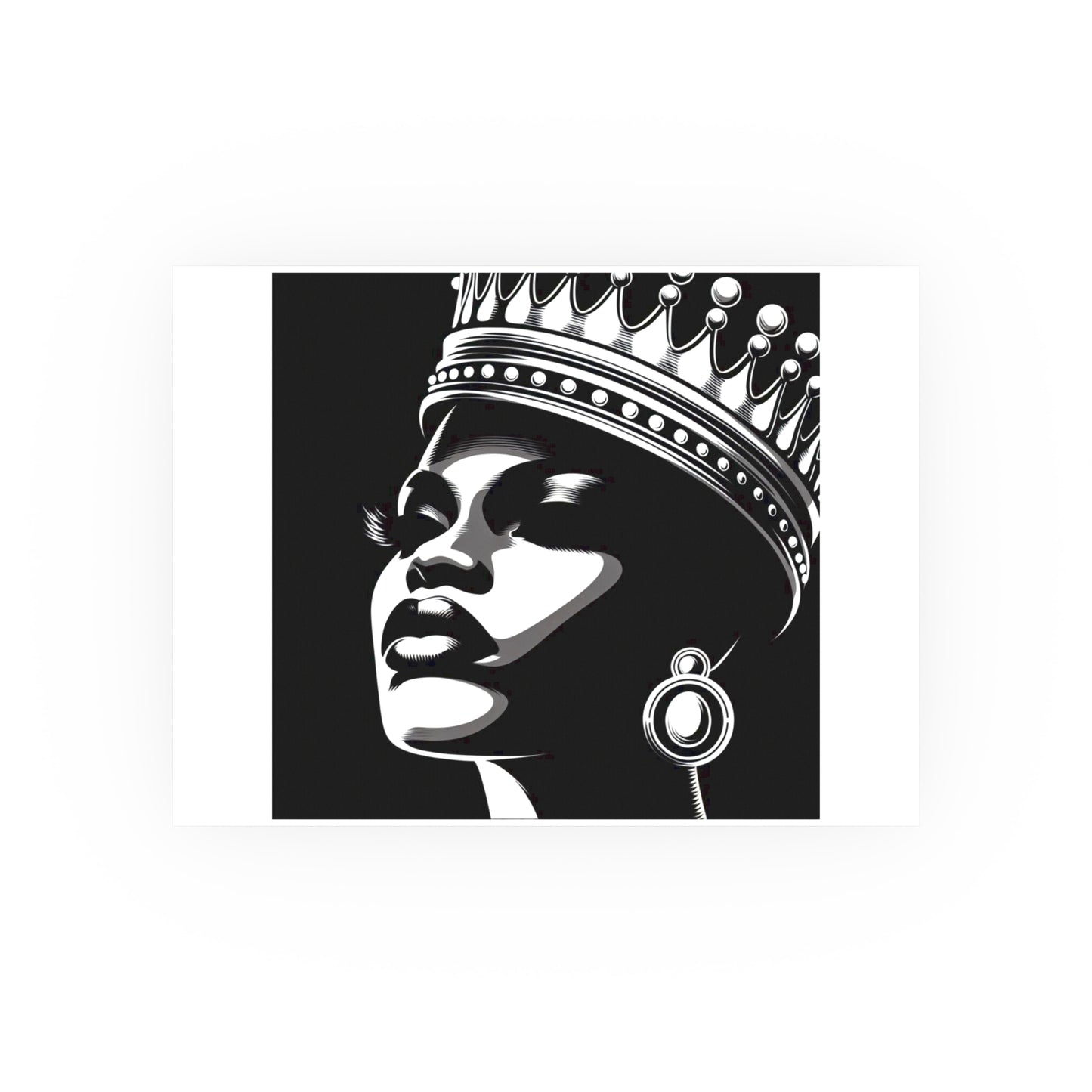 Elegant Crowned Queen Poster - Black & White Art Print, Wall Decor, Home Aesthetic, Gift Idea, Birthday, Celebrations