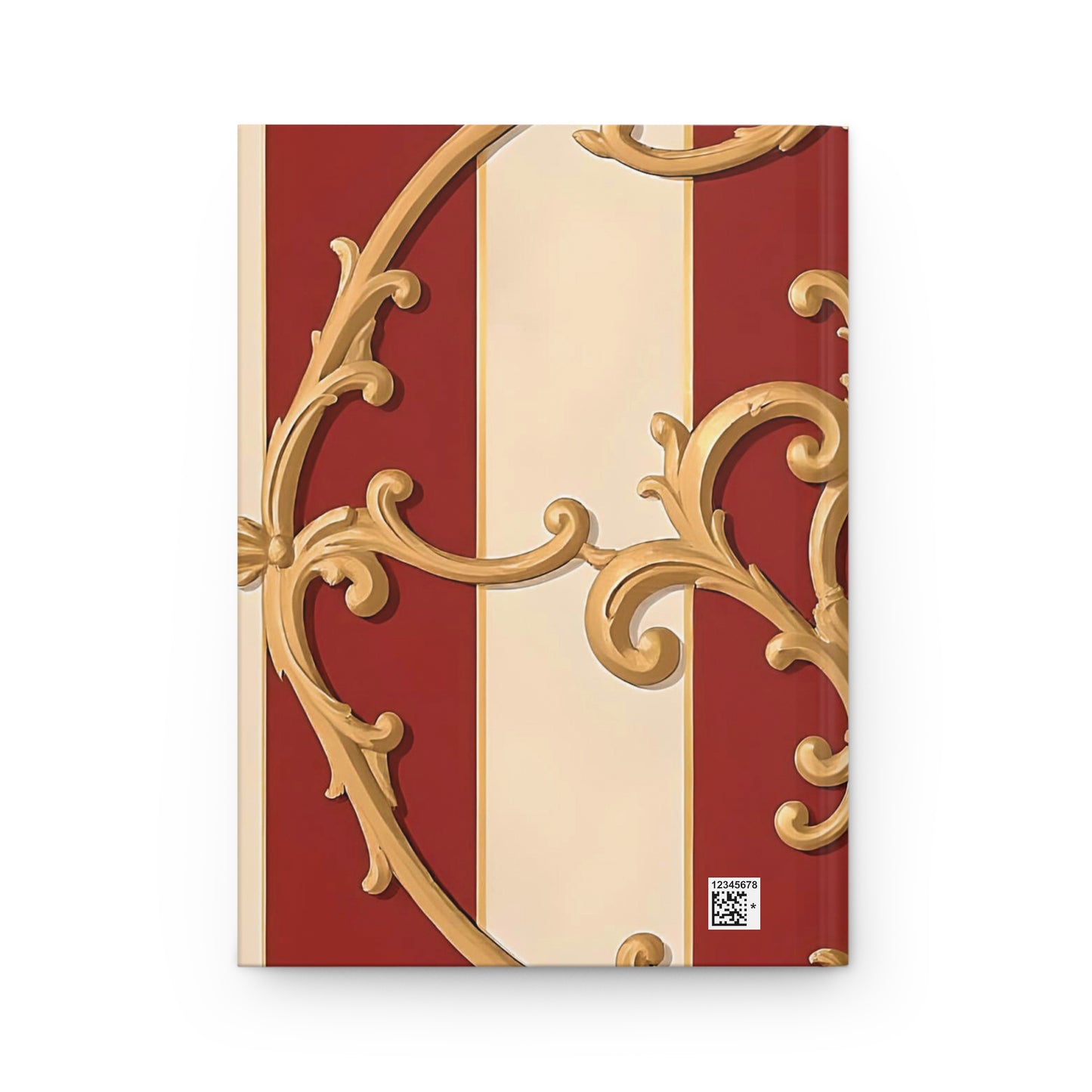 Elegant Ornate Hardcover Journal - Perfect for Writing & Journaling - Alabaster & Dusk Orange Striped Baroque