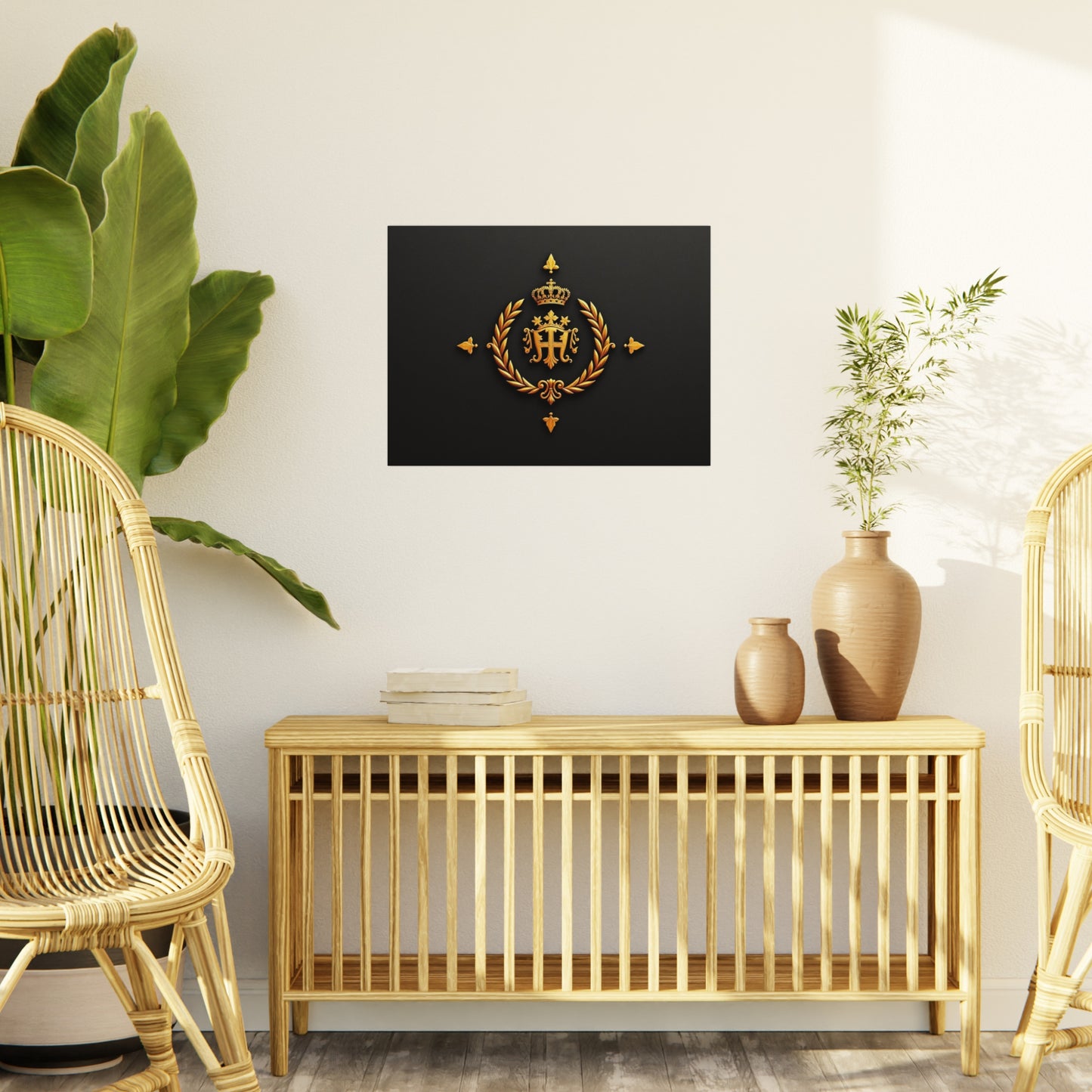 Elegant Foam Board Wall Art, Luxury Home Decor, Royal Crest Display, Office Decoration, Unique Gift Idea, Modern Wall Decor - Gold Crest
