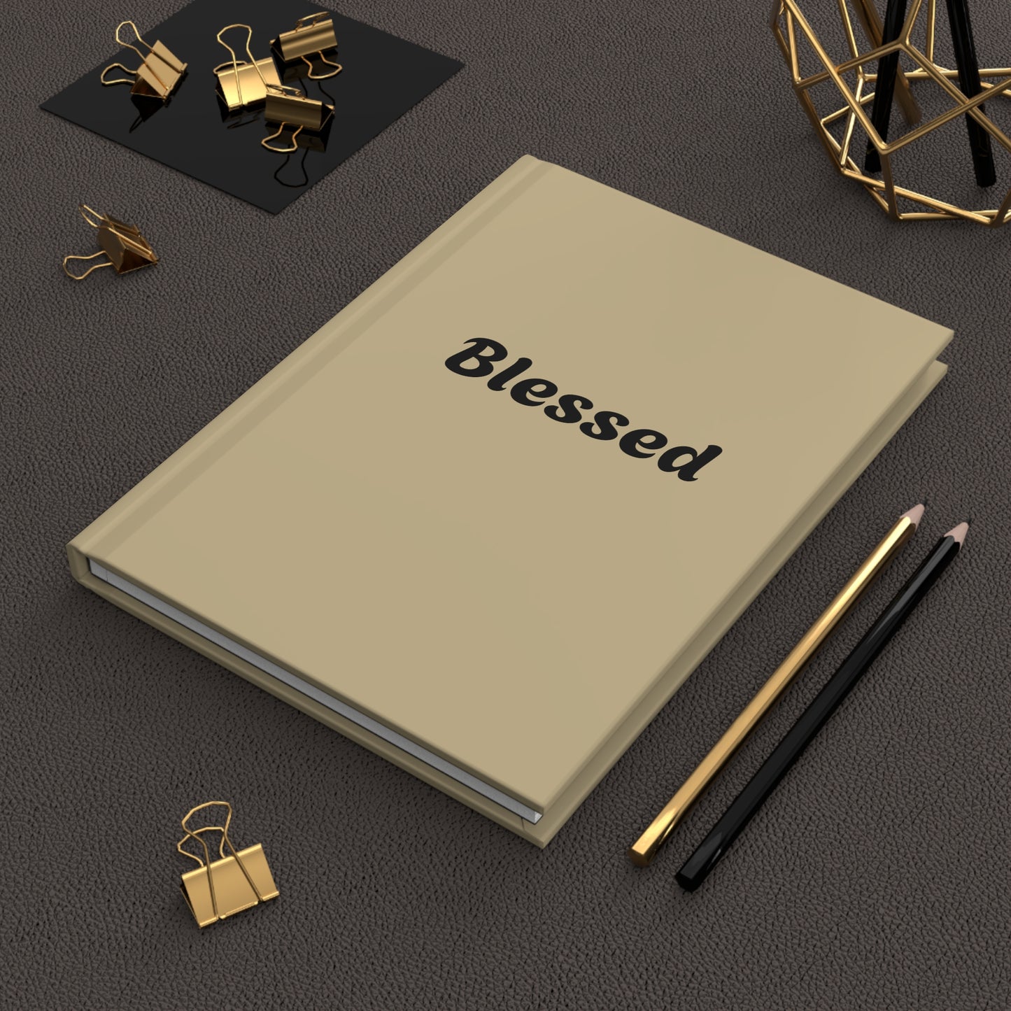 Vanilla Wheat "Blessed" Hardcover Journal - Inspirational Notebook, Gratitude Diary, Gift for Teachers, Students, Prayer Journal, Self-Care Journal