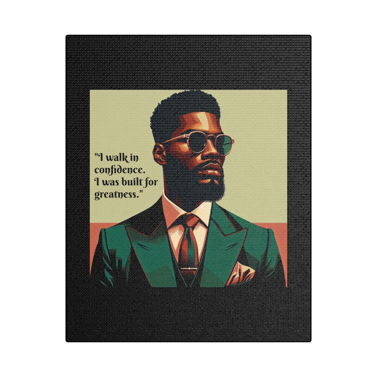 Afro Art Print Canvas, Wall Decor, Satin Stretched Canvas, African American Art, Office Decor, Home Decor - Built For Greatness