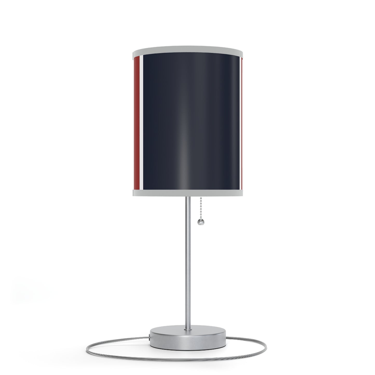 Lunar Midnight & Red-White Striped Stylish Table Lamp, Modern Home Decor, Bedroom Lighting, Unique Gift for Her, Desk Illumination