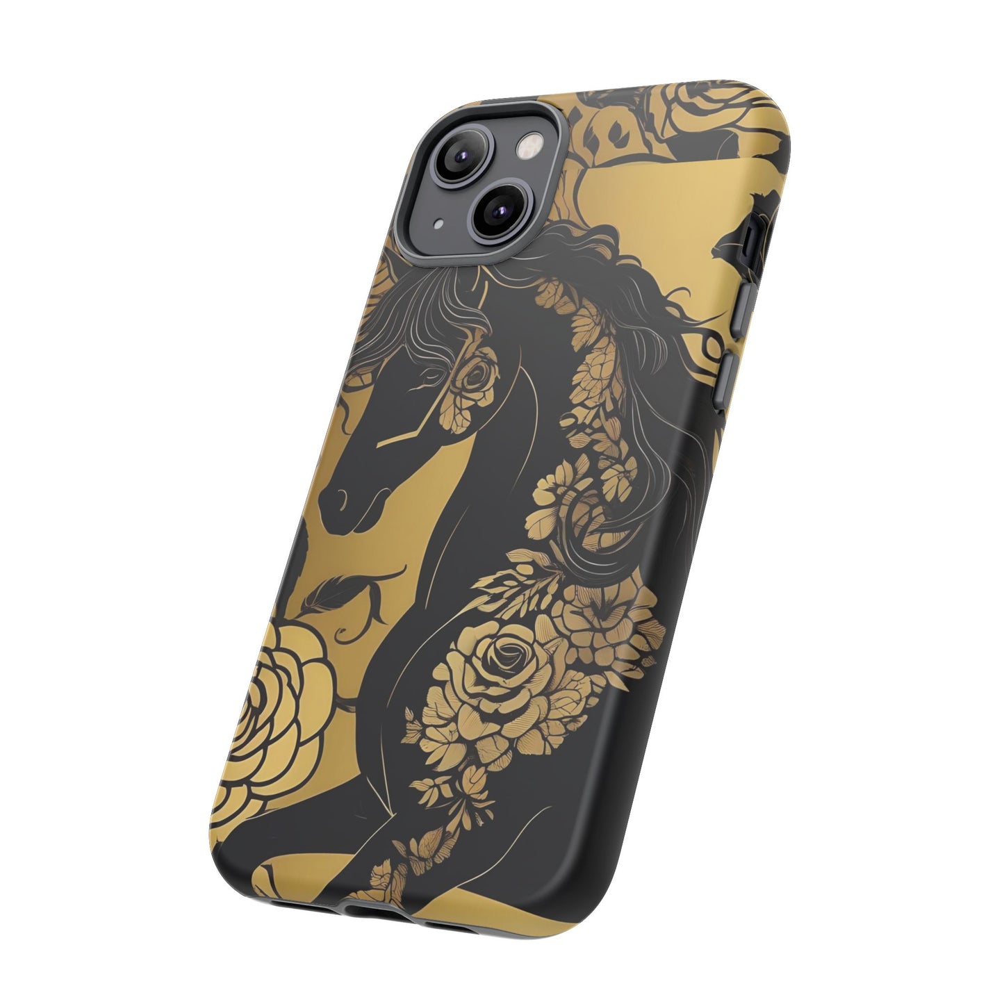 Phone Case - Elegant Horse & Roses Design