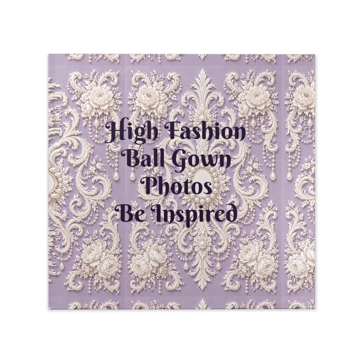 High Fashion Photos Featuring Ball Gowns - Lavender Rococo Hardcover Photo Book — Elegant Vintage-Style Keepsake