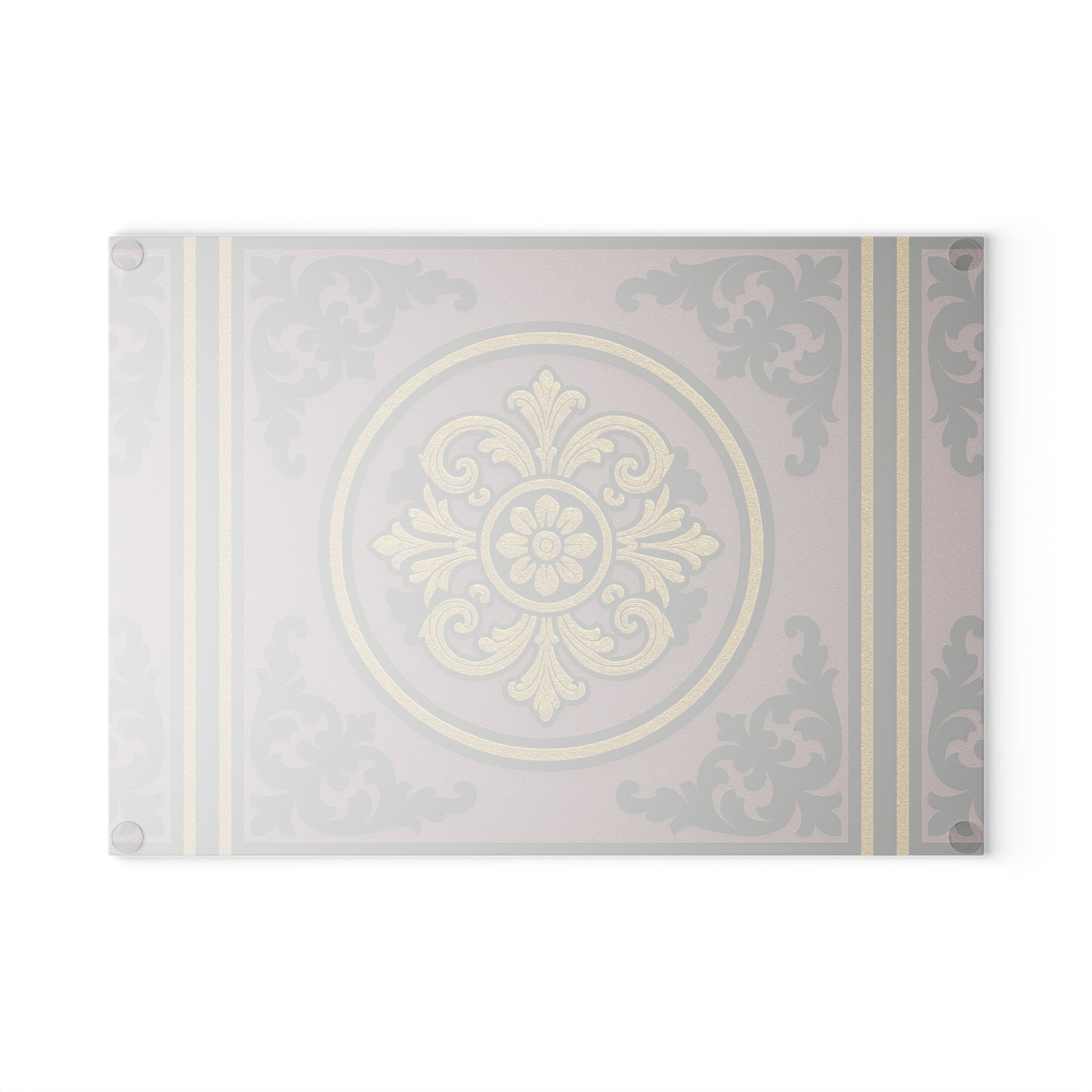 Elegant Gilded Mauve With Gold-Black Baroque Glass Cutting Board - Kitchen Decor, Wedding Gift, Housewarming, Culinary Art, Home Cooking