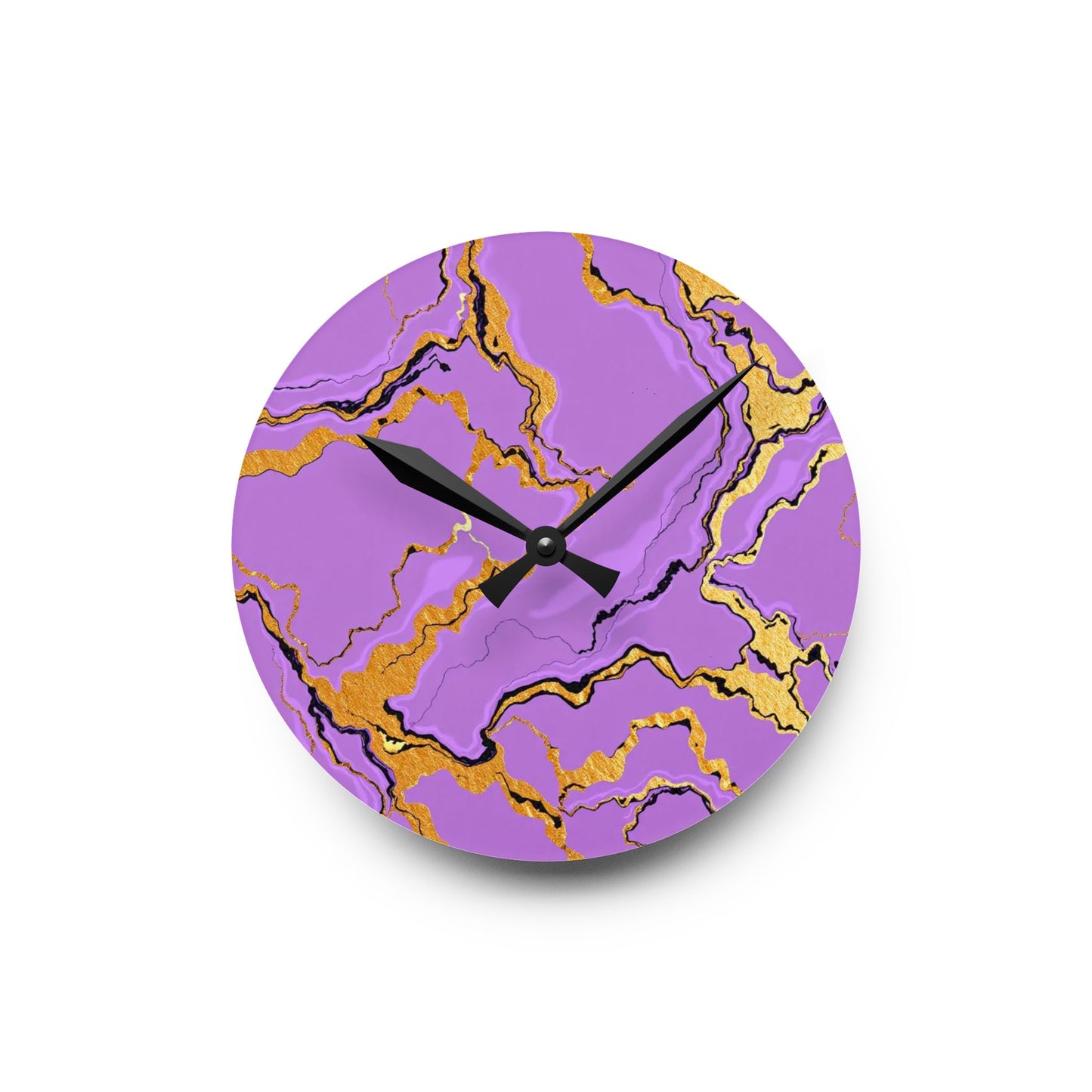 Elegant Lavender Marble Acrylic Wall Clock - Home Decor, Unique Gift, Modern Design, Wall Art, Kitchen Clock