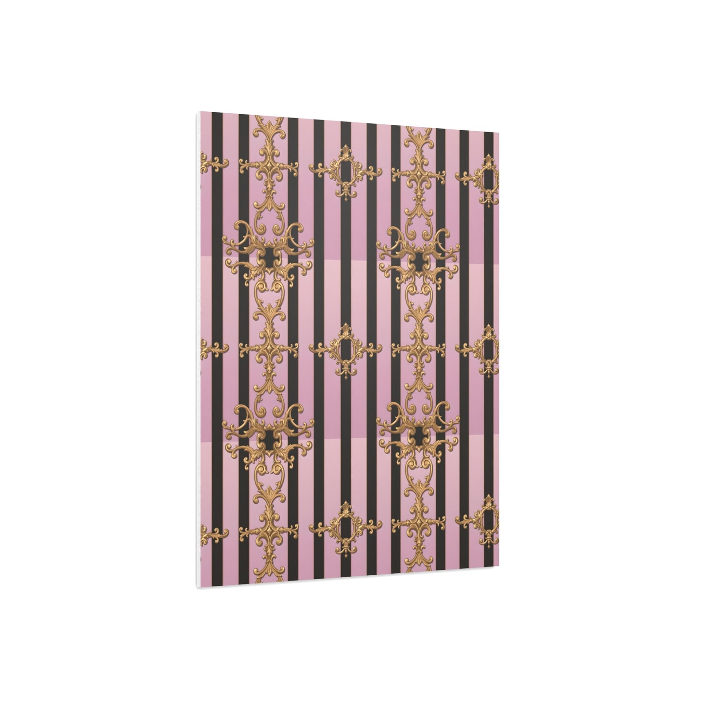Elegant Decorative Foam Board | Wall Art, Home Decor, Office Accent, Gift Idea, Event Decoration - Lavender Ombre Striped Gold Baroque