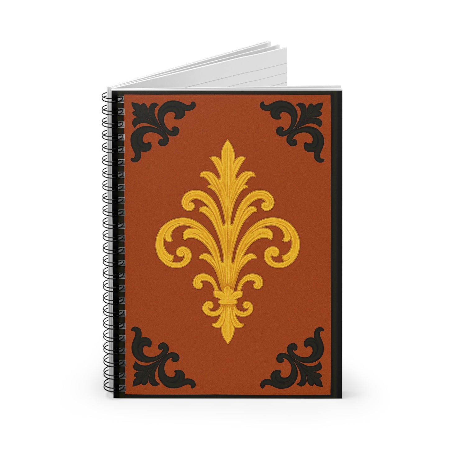 Dusk Terracotta Baroque Spiral Notebook — Ruled Journal for Notes & Gifts
