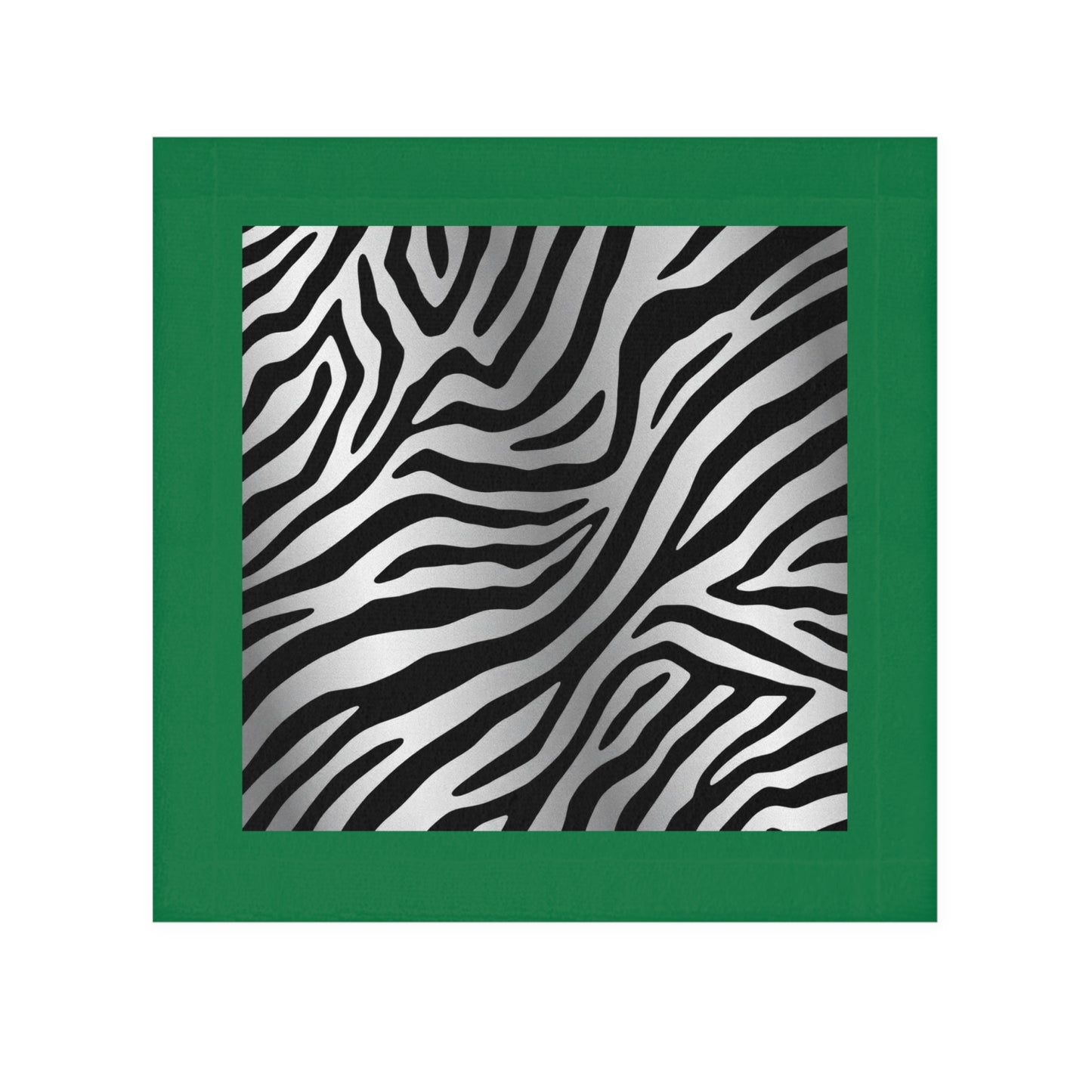 Chic Zebra Print Face Towel - Stylish Bath Collectible - Green Trim