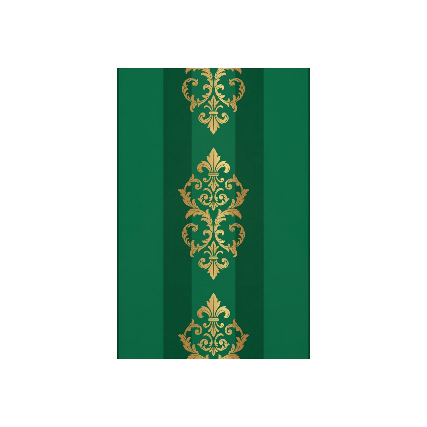 Gold Baroque Green Striped Foam Board Wall Art — Elegant Decorative Plaque
