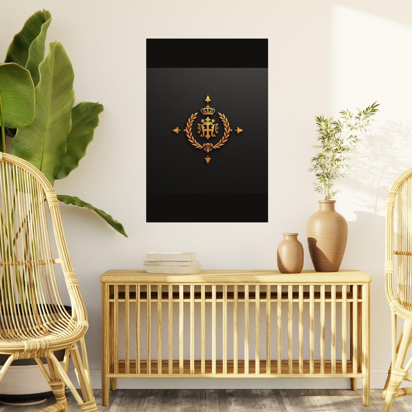 Elegant Foam Board Wall Art, Luxury Home Decor, Royal Crest Display, Office Decoration, Unique Gift Idea, Modern Wall Decor - Gold Crest