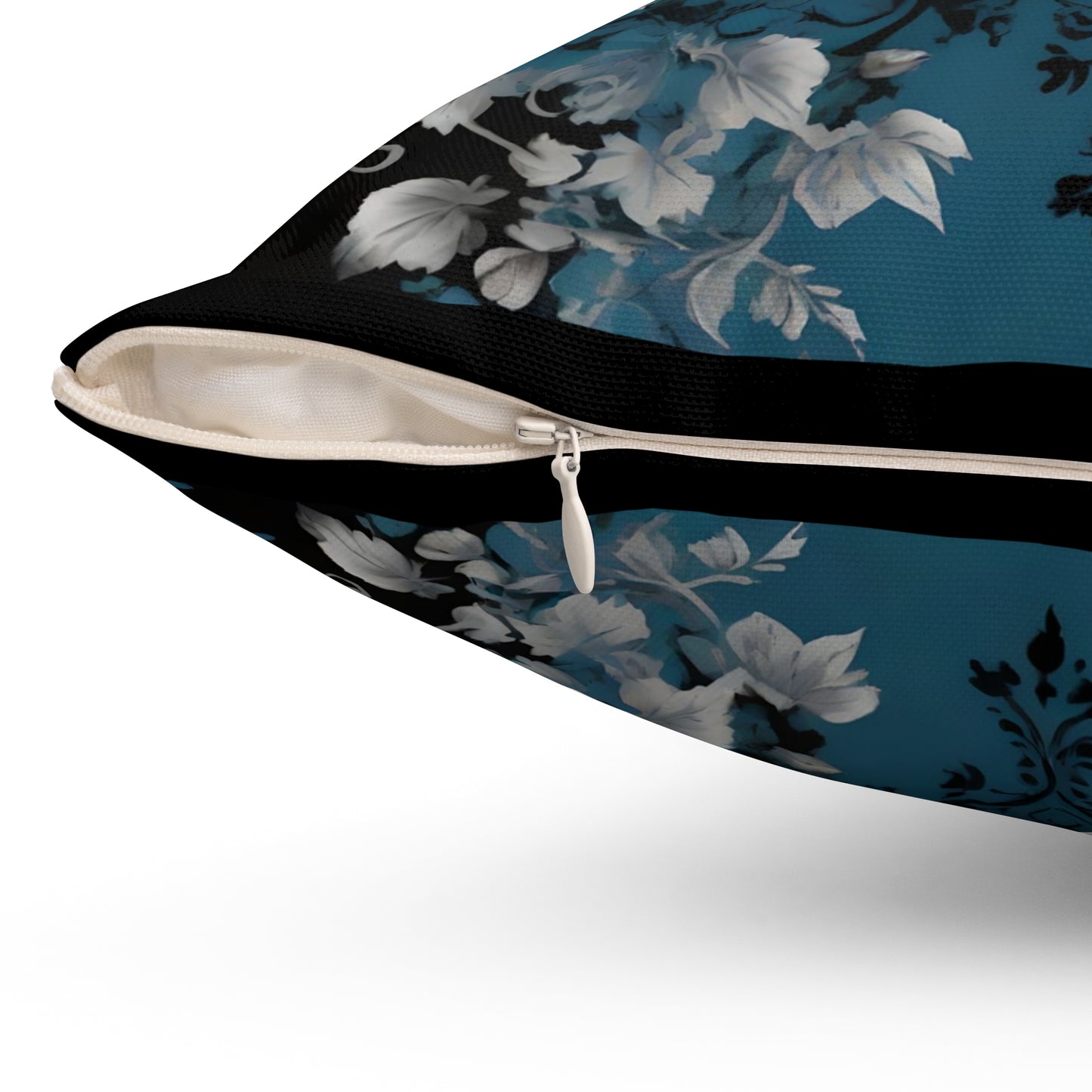 Exotic Elegance Leopard Floral Throw Pillow - Silver Leopard