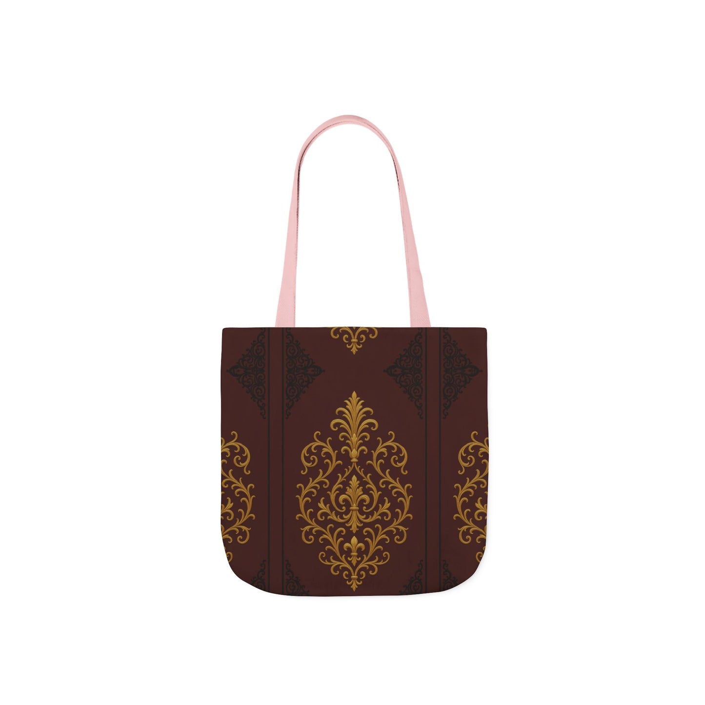 Dusk Burgundy-Black & Gold Baroque Canvas Tote — Vintage Burgundy & Gold Market Bag