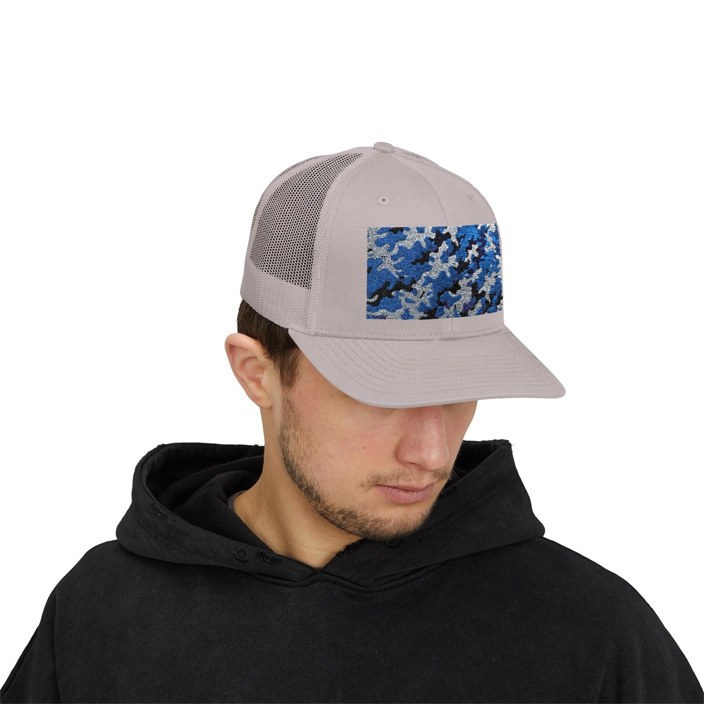 Camouflage Sequin Snapback Cap | Trendy Hats for Outdoor Lovers, Fashion Accessory, Gift for Him/Her, Summer Style - Blue Camo