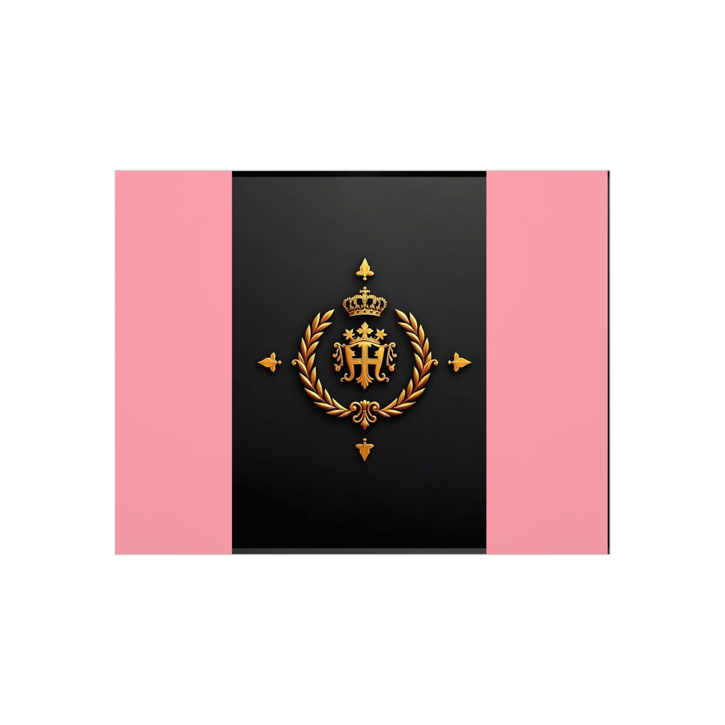 Elegant Wall Art Foam Board, Luxurious Home Decor, Modern Design Display, Stylish Room Accent, Office Decor, Unique Gift - Pink Striped Gold Crest