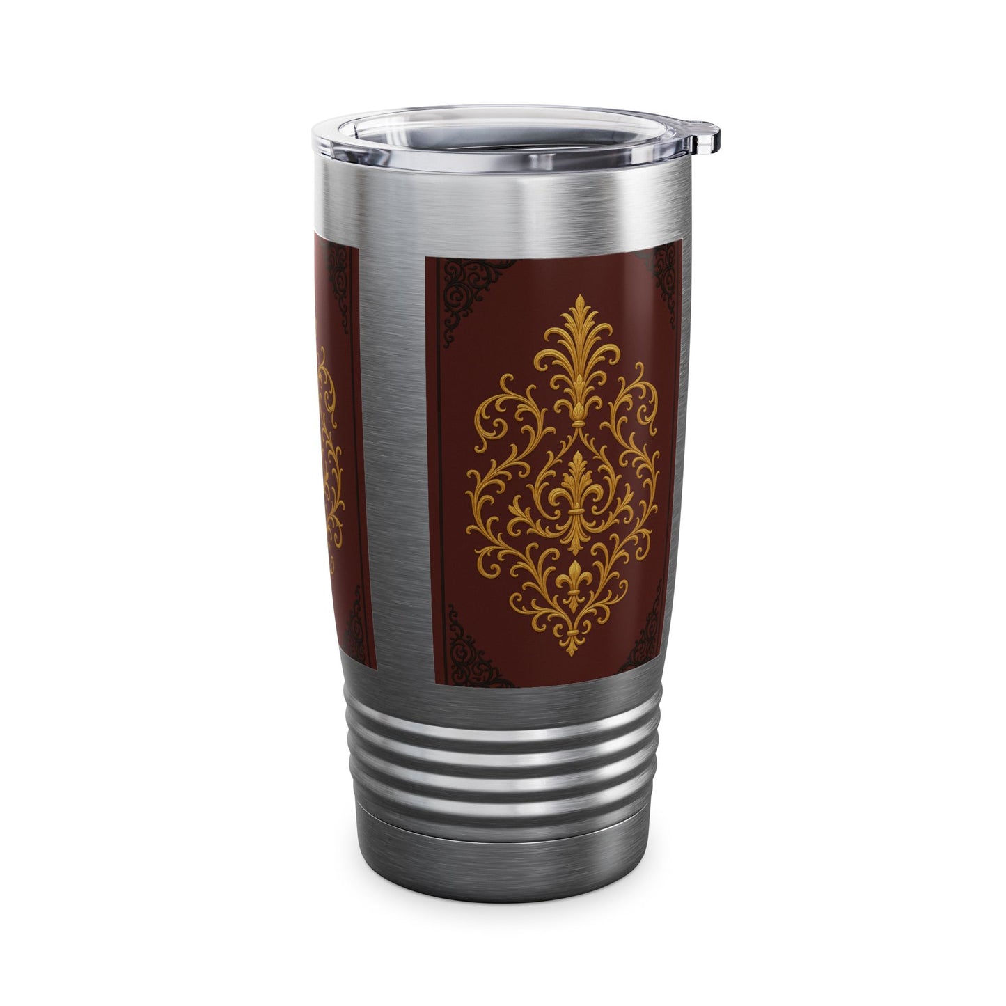 Dusk Burgundy-Black & Gold Baroque 20oz Tumbler – Elegant Gold Baroque on Burgundy