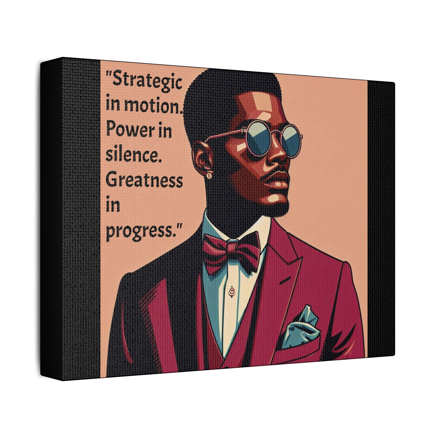 Afro Art Print Canvas, Wall Decor, Satin Stretched Canvas, African American Art, Office Decor, Home Decor - "Strategic In Motion...."