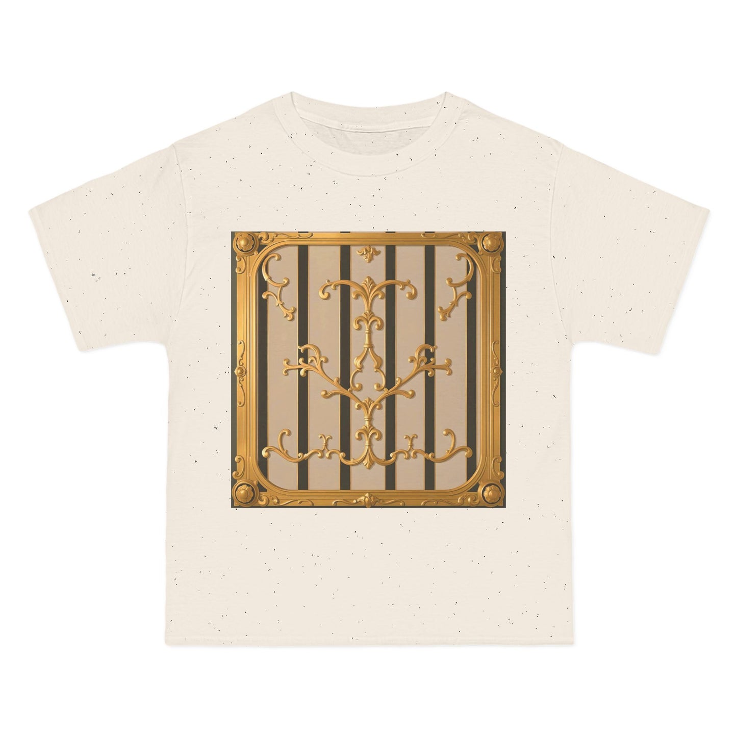 Beefy-T® Unisex Short-Sleeve T-Shirt - Beige Striped Gold Rococo
