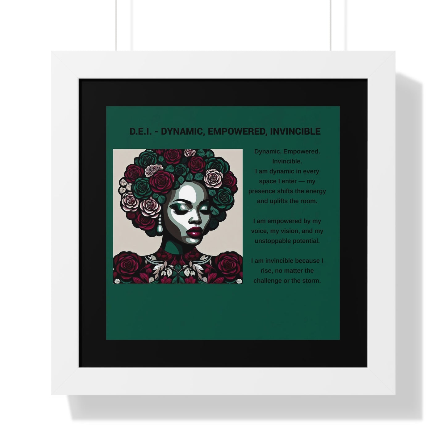 Empowered Woman Framed Poster - Dynamic, Empowered, Invincible Decor for Inspiration