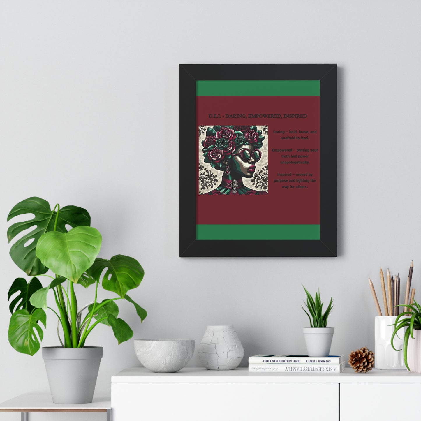 Empowered Women Framed Vertical Poster – Daring, Empowered, Inspired Wall Art for Home Decor