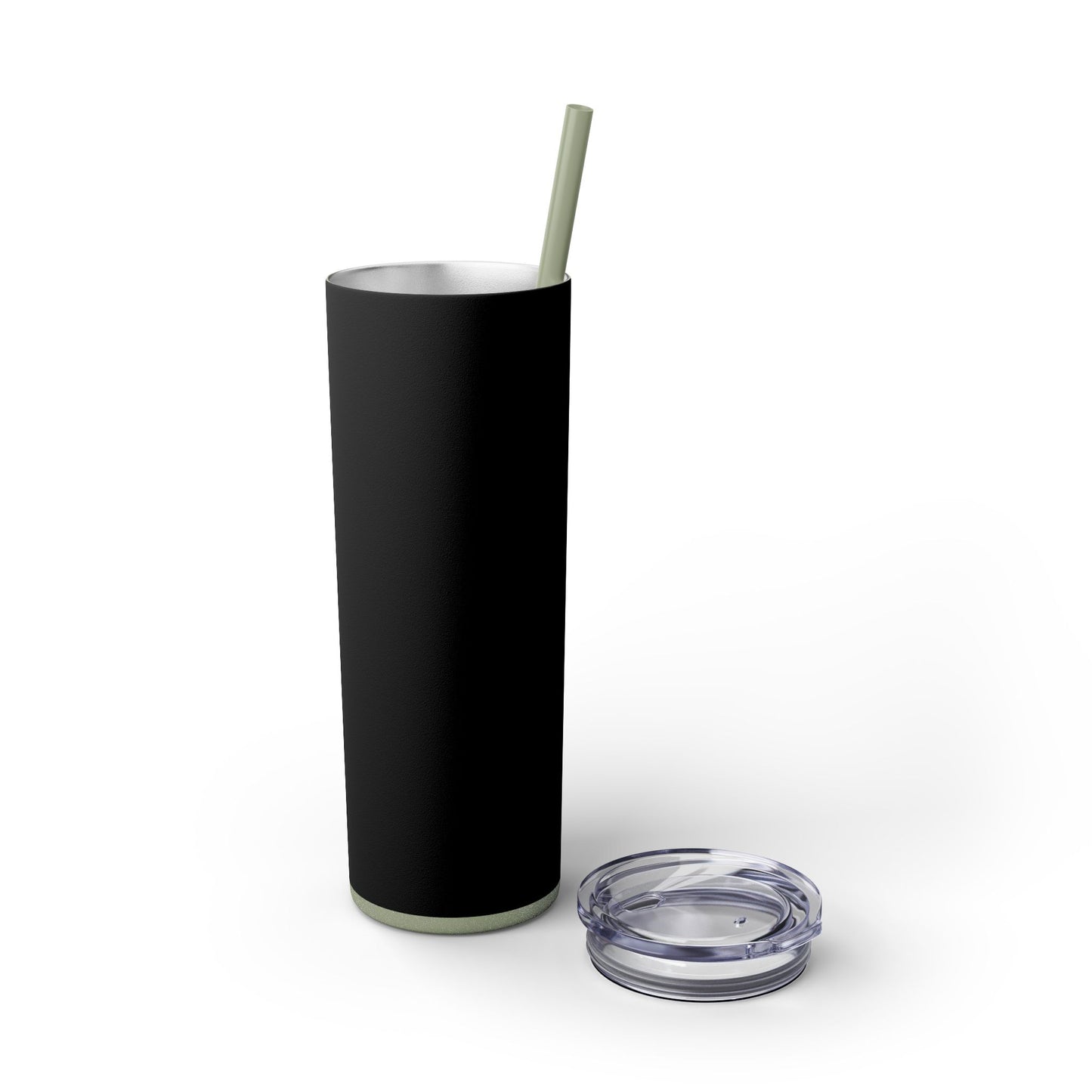 Stylish Black Skinny Tumbler with Straw, 20oz - Perfect for Coffee, Juice, and Smoothies, Ideal Gift for Any Occasion