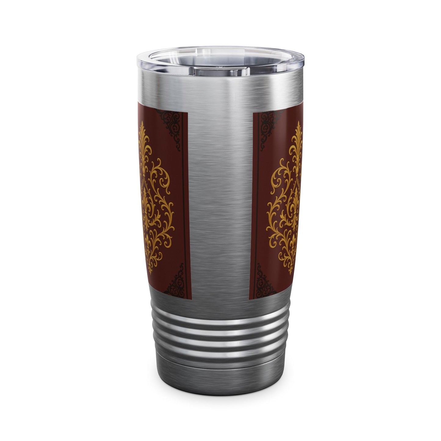 Dusk Burgundy-Black & Gold Baroque 20oz Tumbler – Elegant Gold Baroque on Burgundy