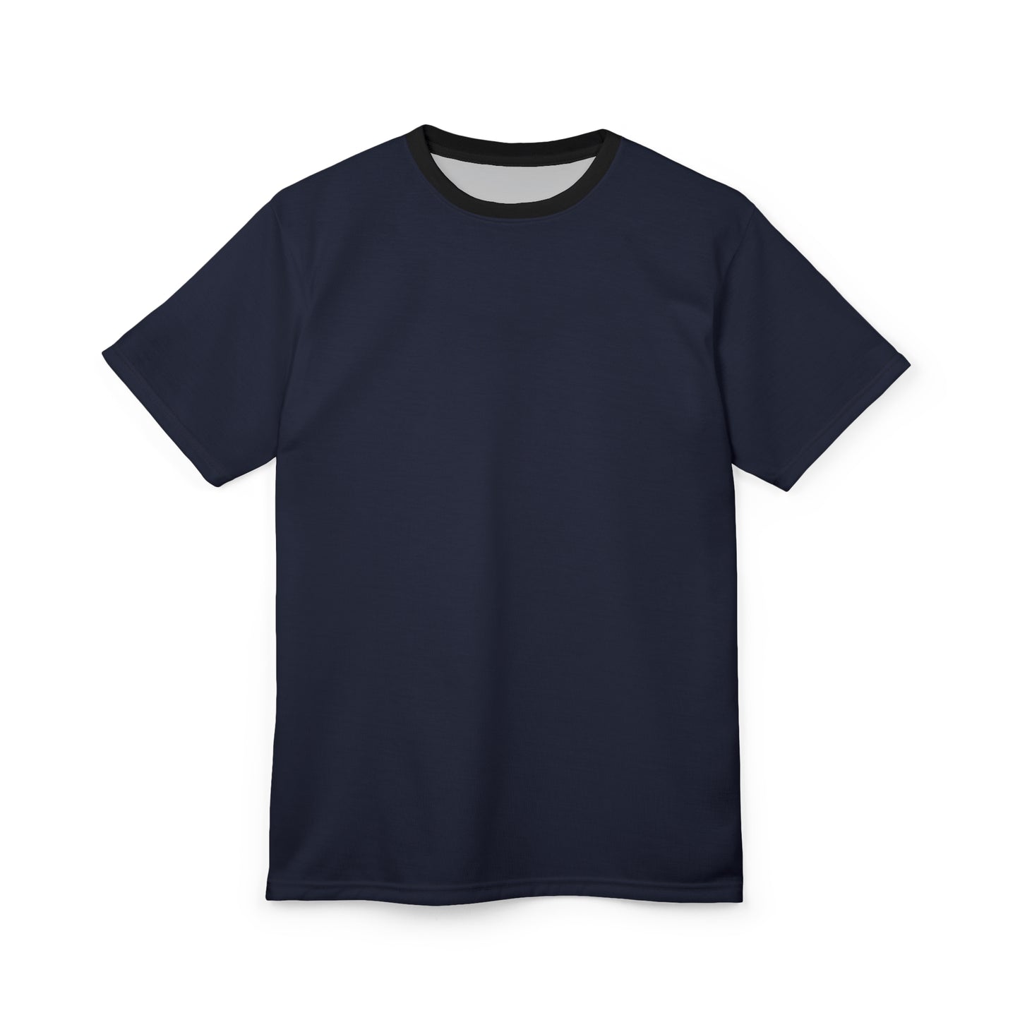 Lunar Midnight Stylish (Black Collar) Unisex AOP Cut & Sew Tee, Casual Wear, Graphic Shirt for Every Occasion, Perfect Gift, Holiday Apparel, Streetwear Fashion