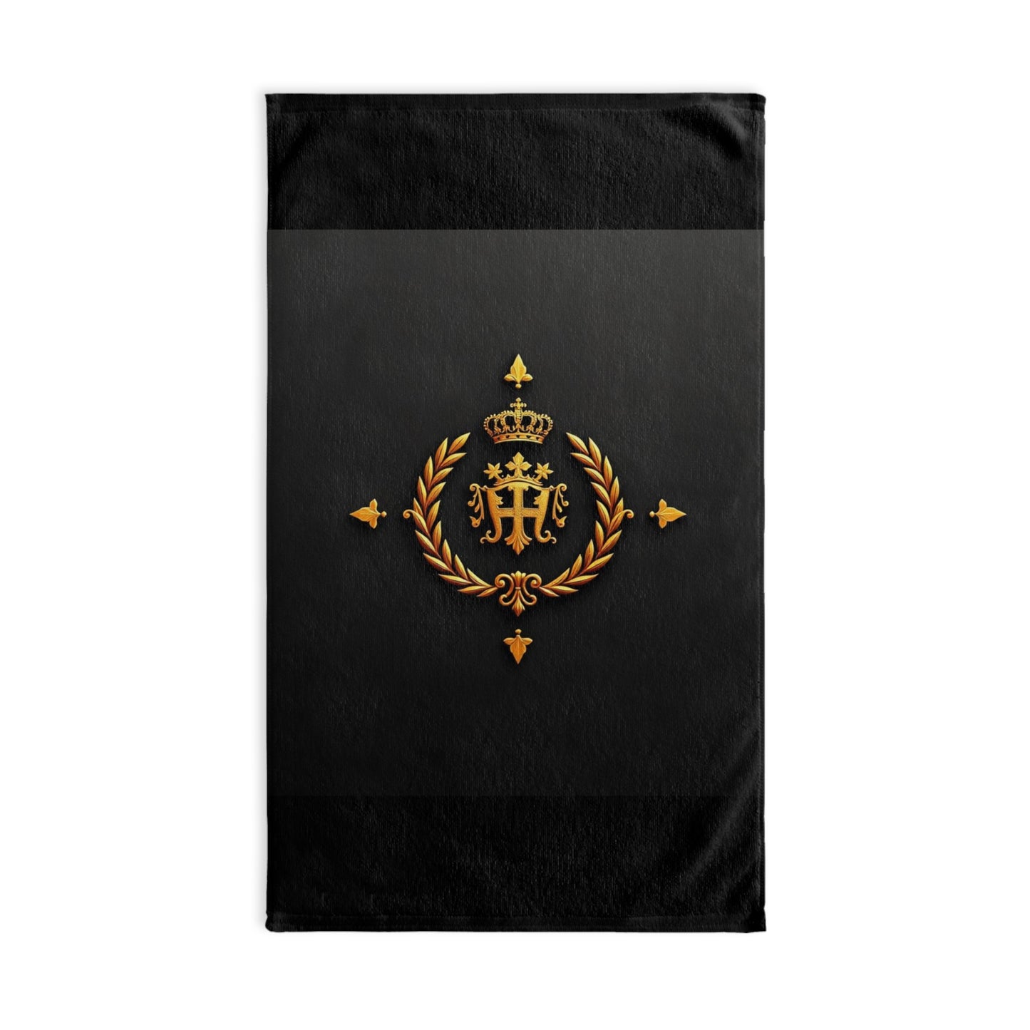 Luxurious Monogrammed Hand Towel with Regal Design, Elegant Kitchen Accessory, Perfect Gift for Weddings, Housewarming - Gold Crest