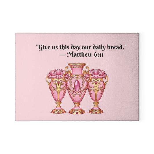 Elegant Glass Cutting Board with Inspirational Quote, Kitchen Decor, Wedding Gift, Housewarming Gift, Custom Cutting Board - 6:11