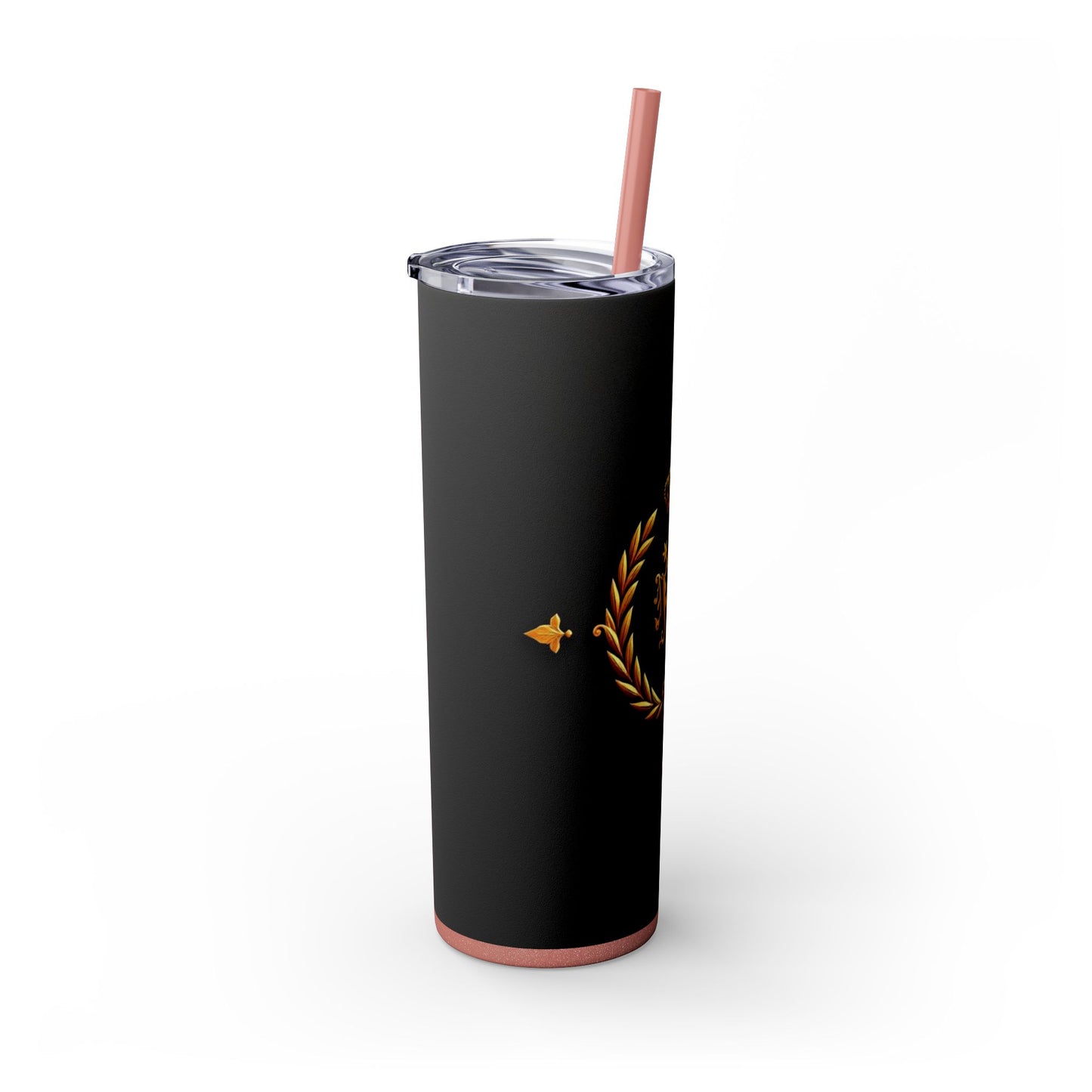 Elegant Gold Crown Skinny Tumbler with Straw, 20oz - Stylish Drinkware for Every Occasion, Royal Inspired, Ideal Gift for Her - Gold Crest