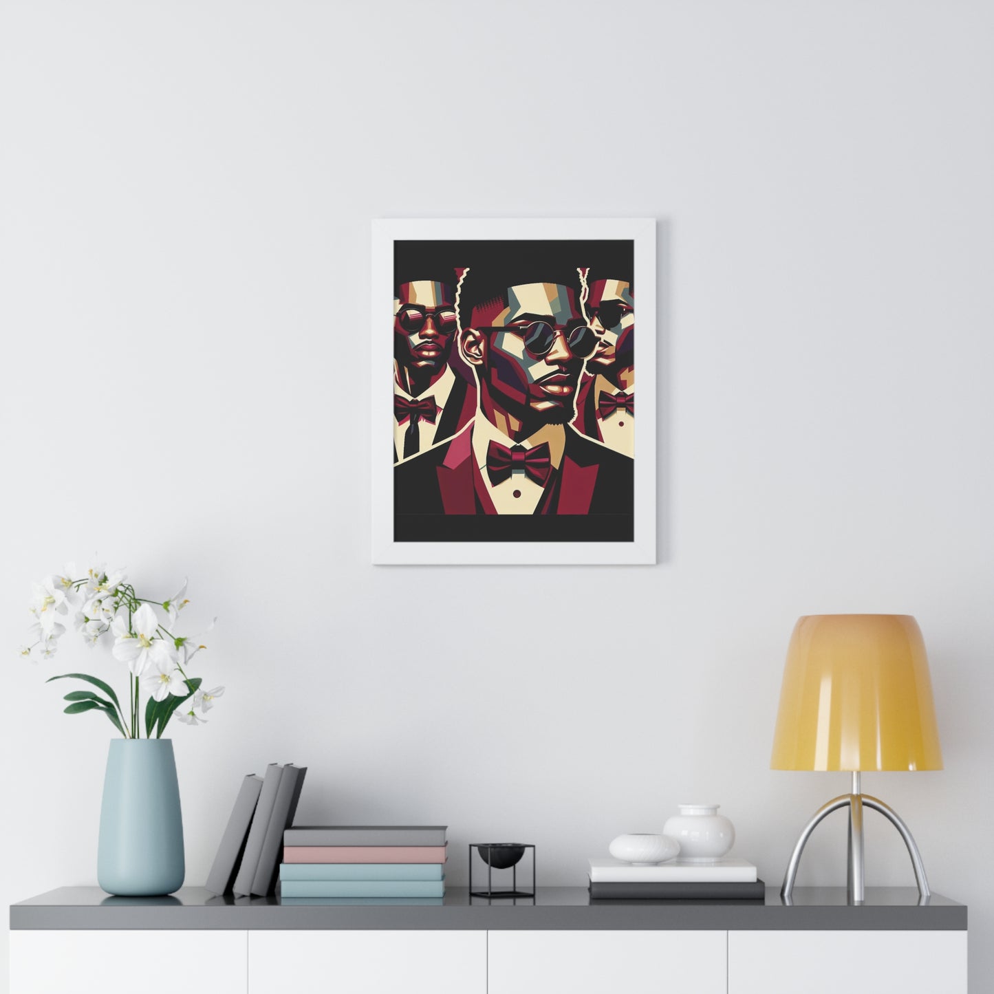 Stylish Framed Vertical Poster - Modern Art for Home Decor - Man In Burgundy Suit
