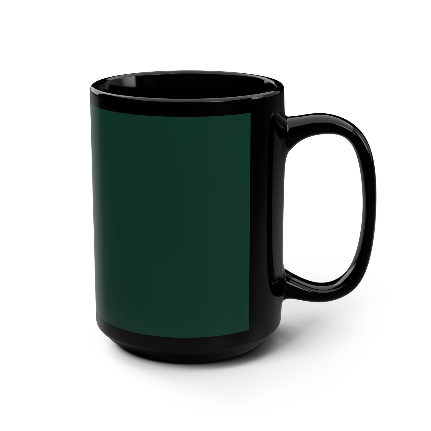Midnight Green Black Mug - 15oz, Stylish Coffee Cup, Customizable Drinkware, Unique Gift for Any Occasion, Perfect for Home or Office