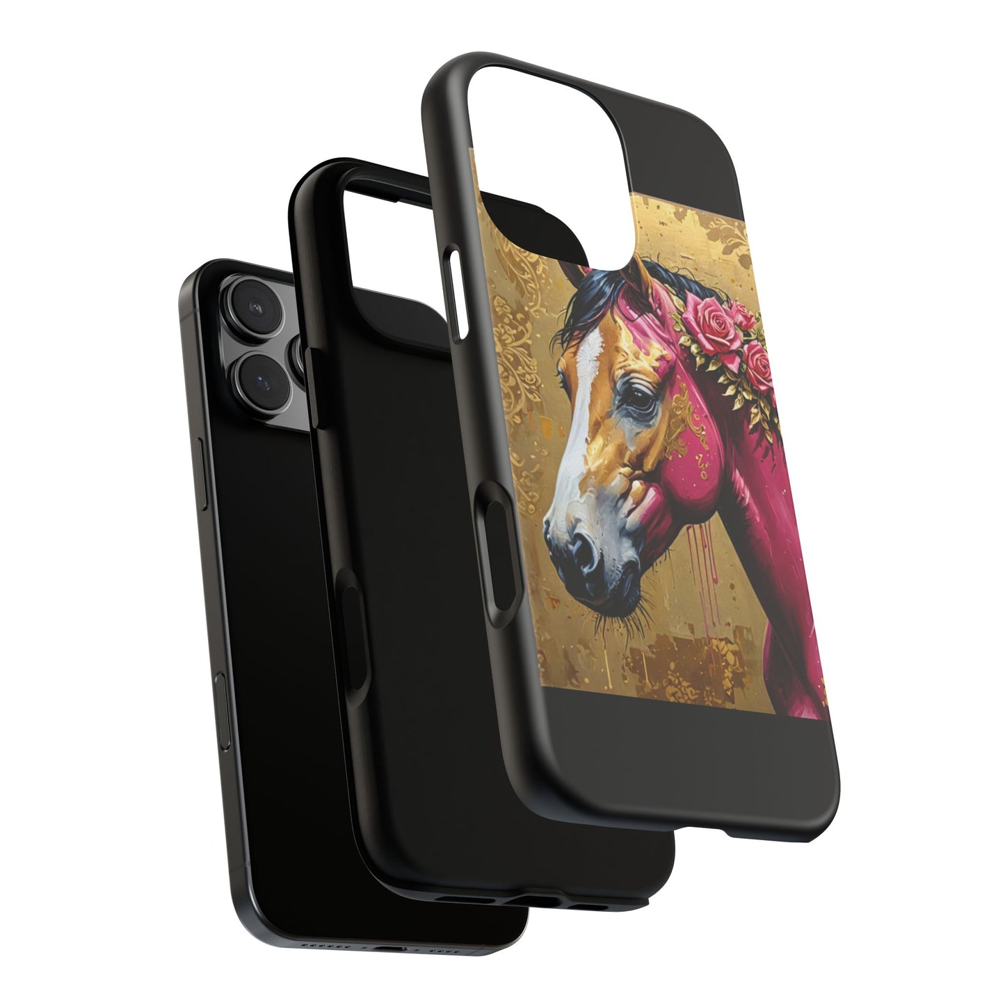 Phone Case - Elegant Horse Damask Design